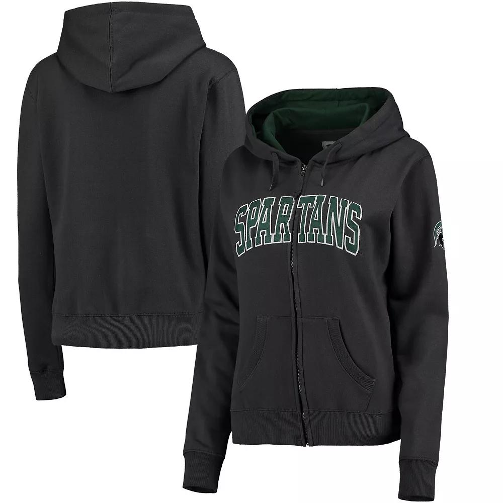 Women's Charcoal Michigan State Spartans Arched Name Full-Zip Hoodie,  Product Image
