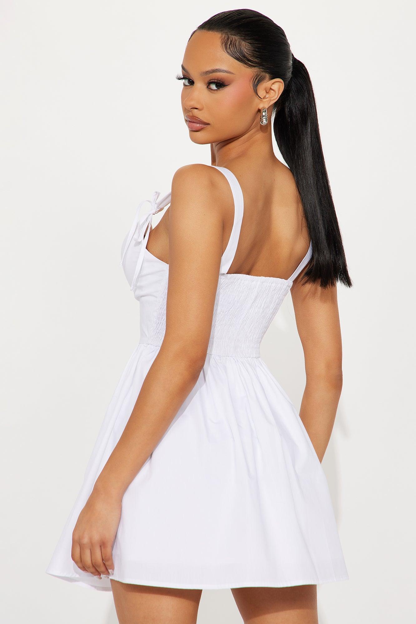 Sheryl Stretch Poplin Mini Dress - Off White Female Product Image