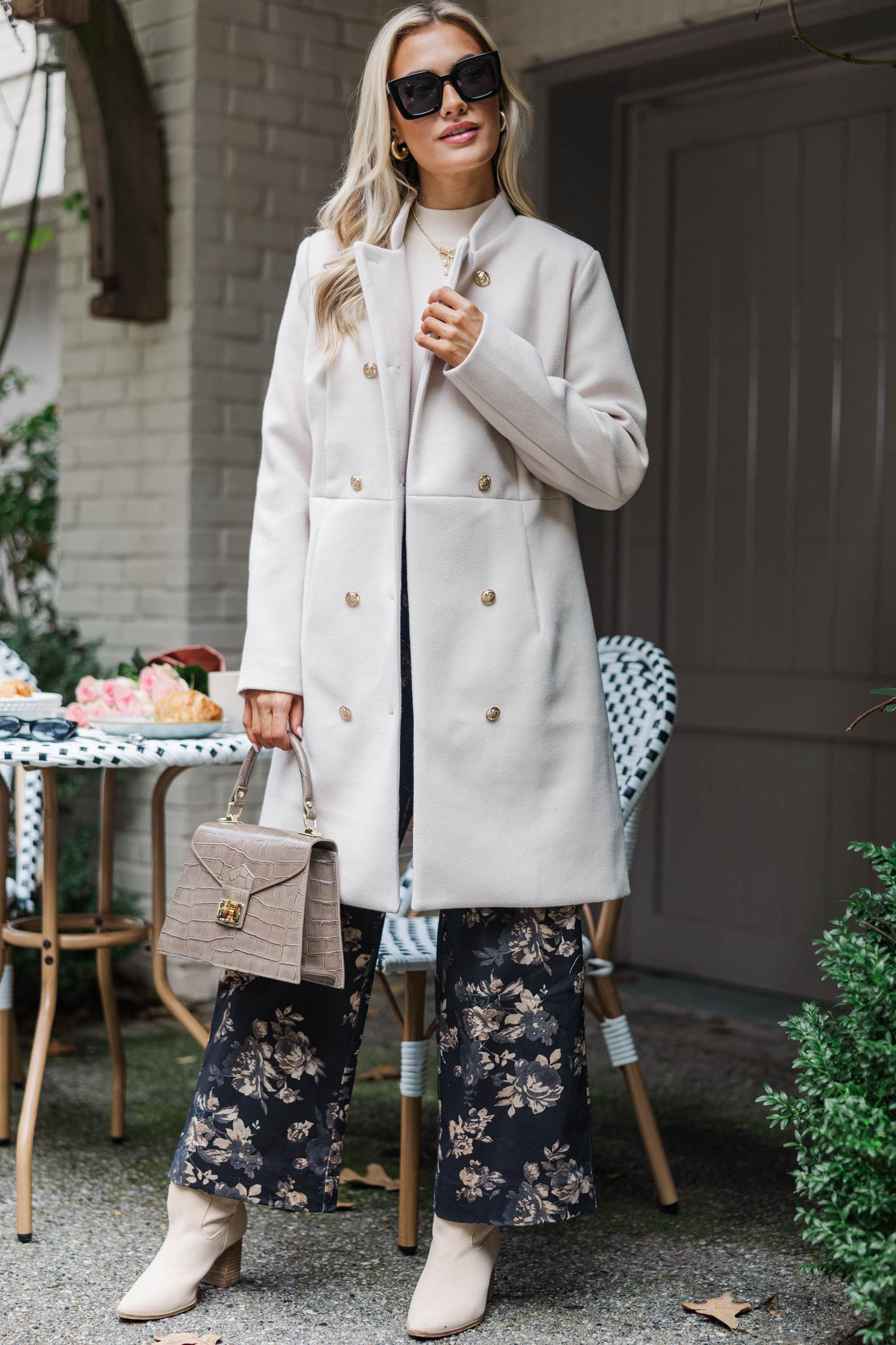 City Streets Oatmeal Brown Coat Female Product Image