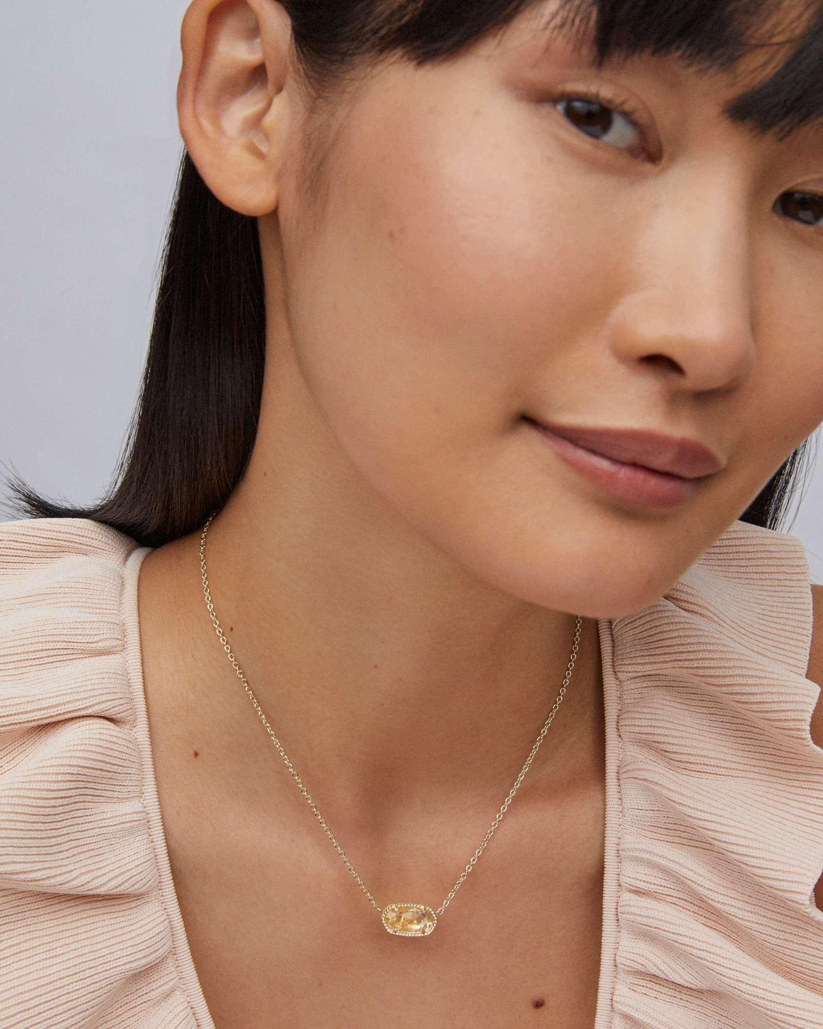 Elisa Gold Pendant Necklace in Citrine Product Image