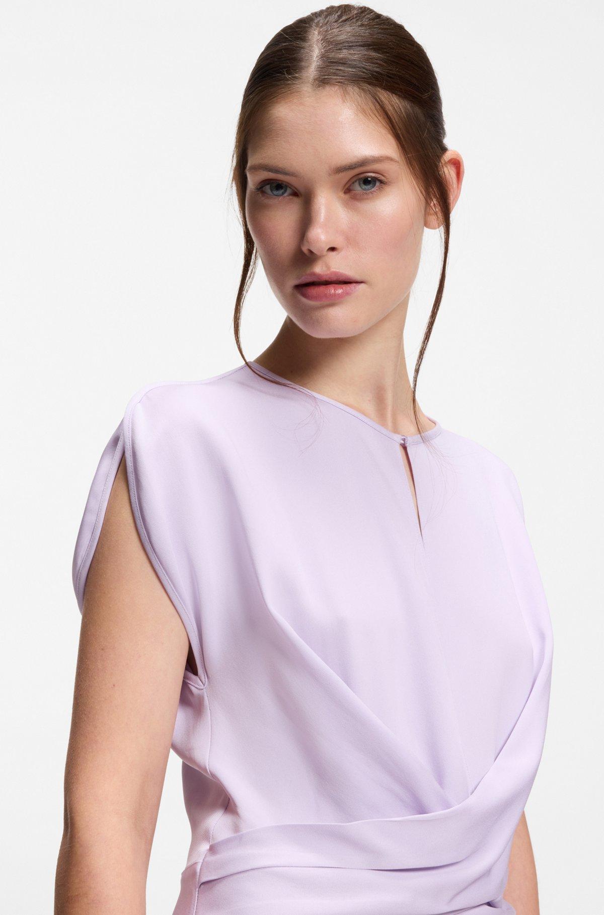 Keyhole-neckline dress with wrap detail Product Image