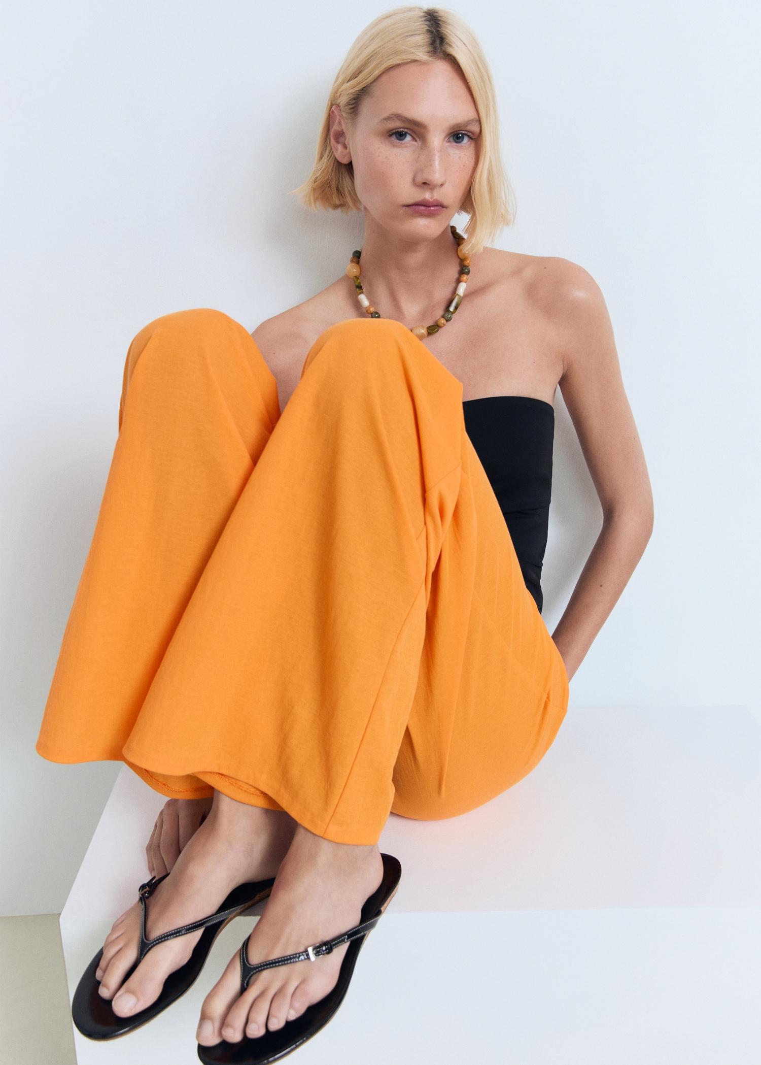 Flowy straight-fit pants - Women | MANGO USA Product Image