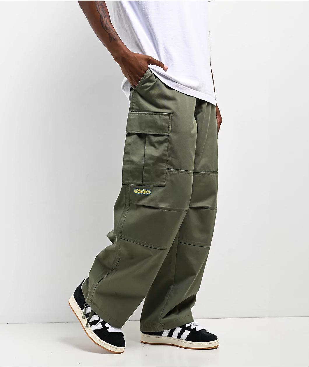 Empyre Ultra Loose Olive Cargo Skate Pants Product Image