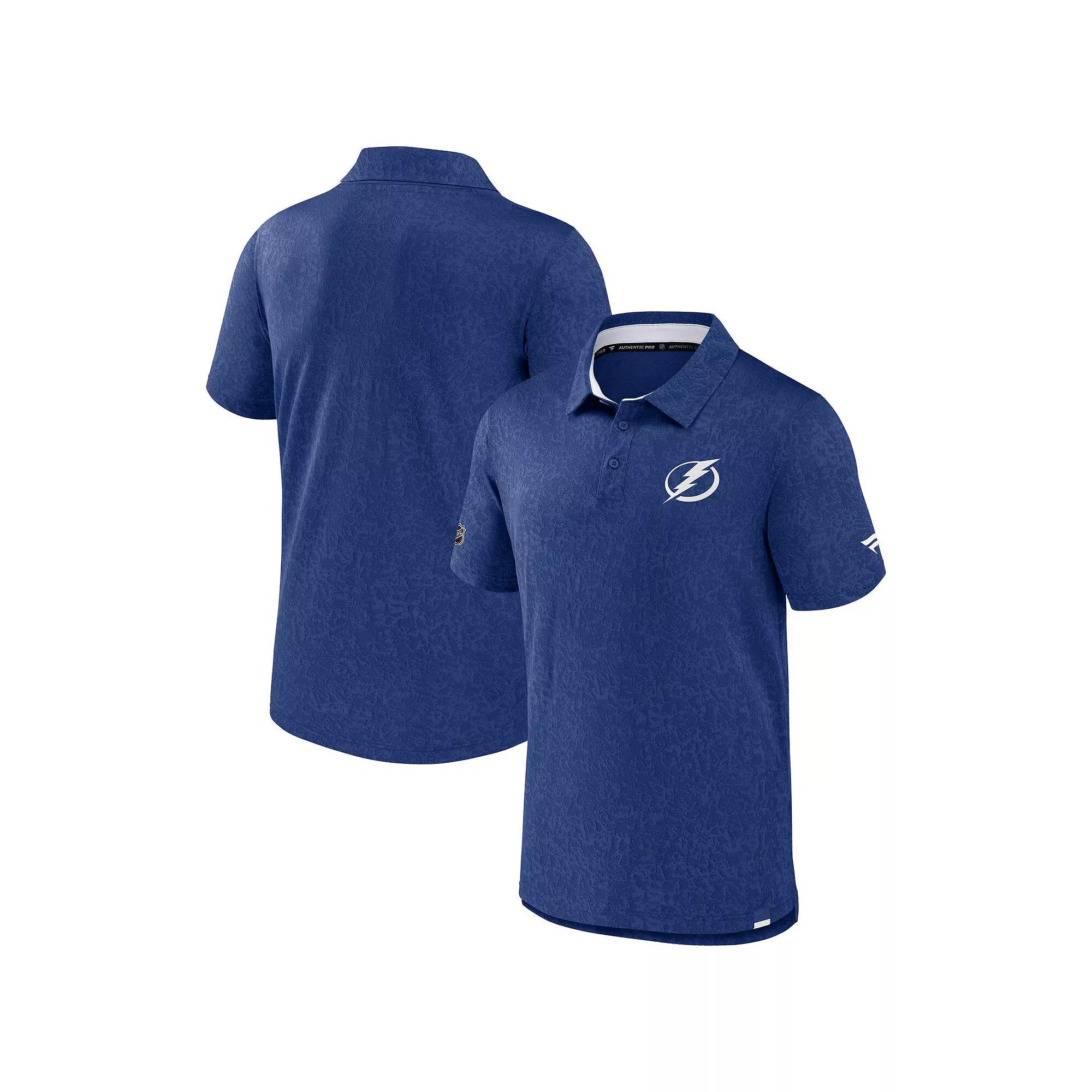 Men's Fanatics Branded  Blue Tampa Bay Lightning Authentic Pro Jacquard Polo, Size: Small, Lgh Blue Product Image