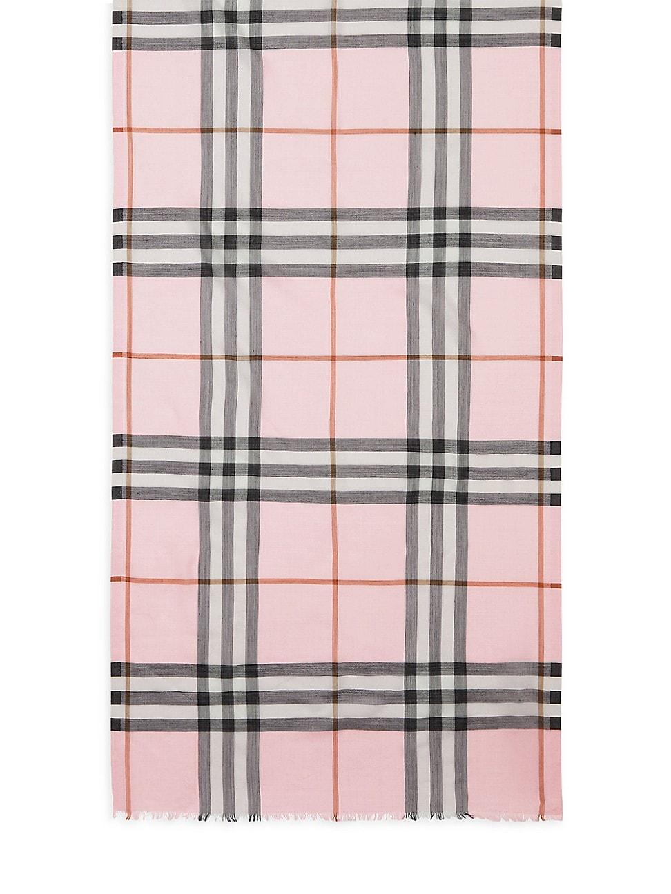 Womens Giant Check Wool-Silk Gauze Scarf Product Image
