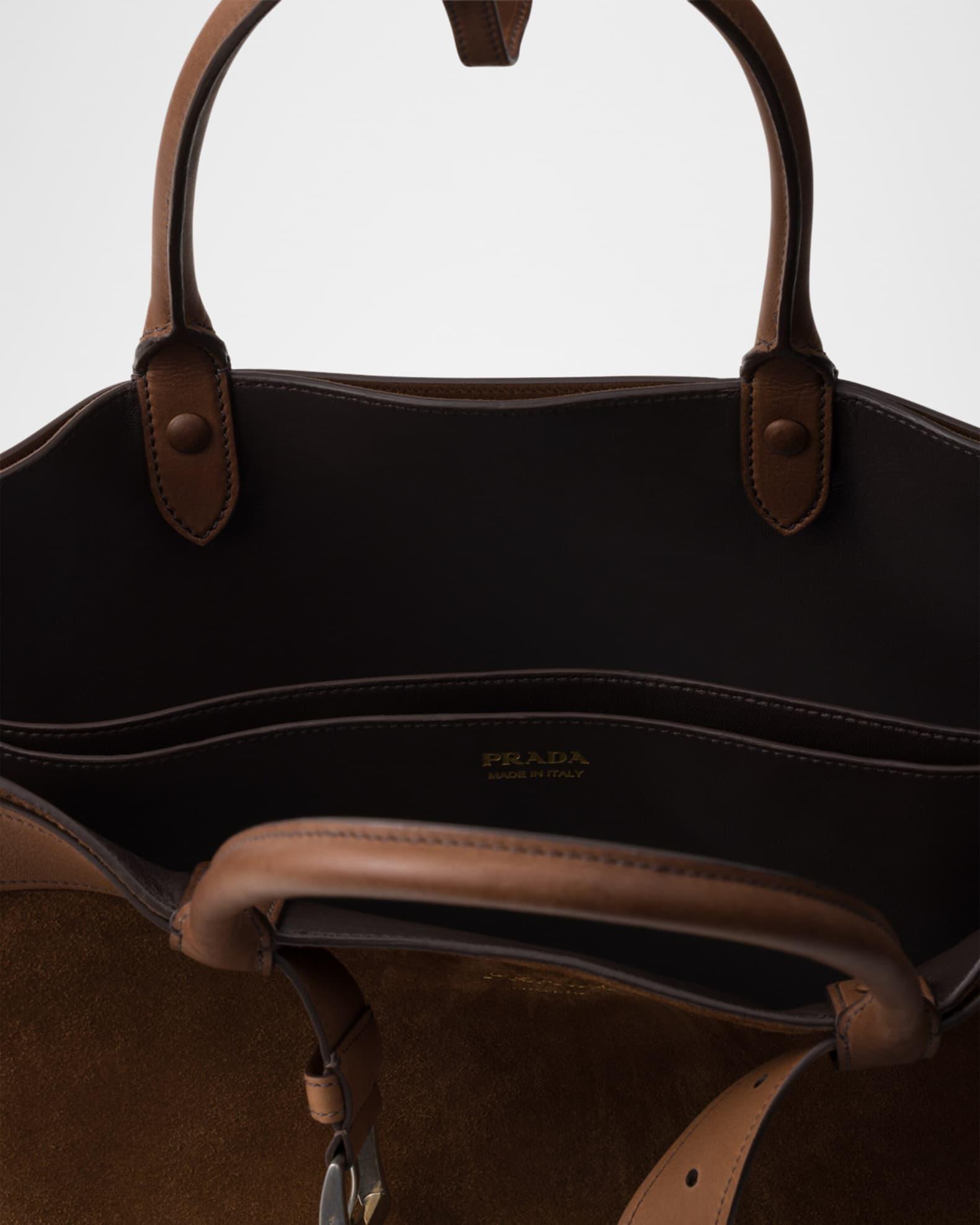 Men's Buckle Suede Shoulder Bag with Belt Product Image