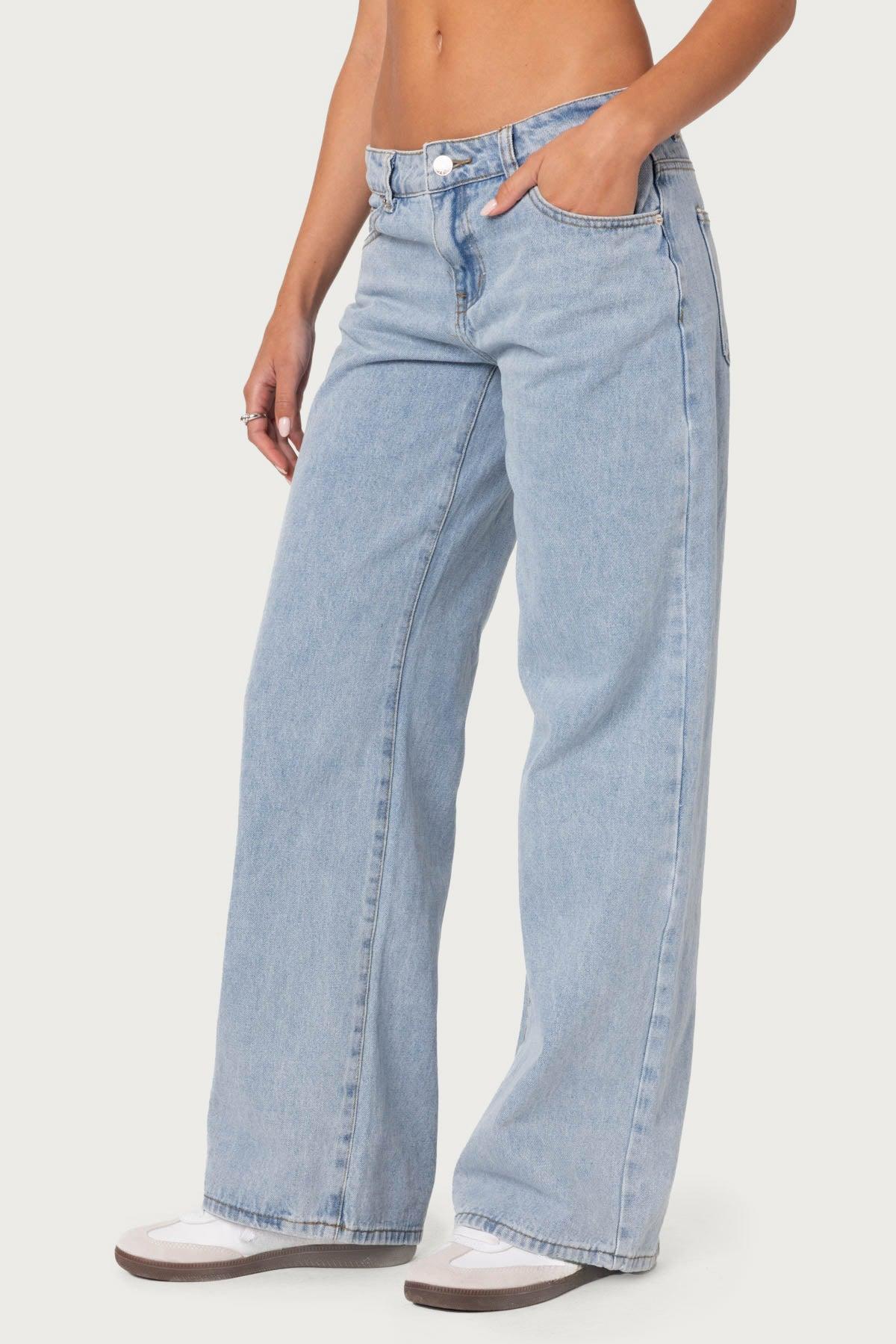 Raelynn Washed Low Rise Baggy Jeans Product Image