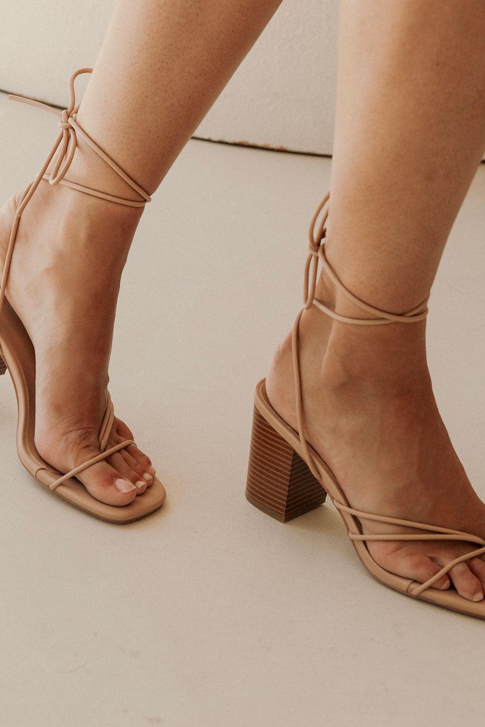 Zita Strappy Heels - Tan Product Image