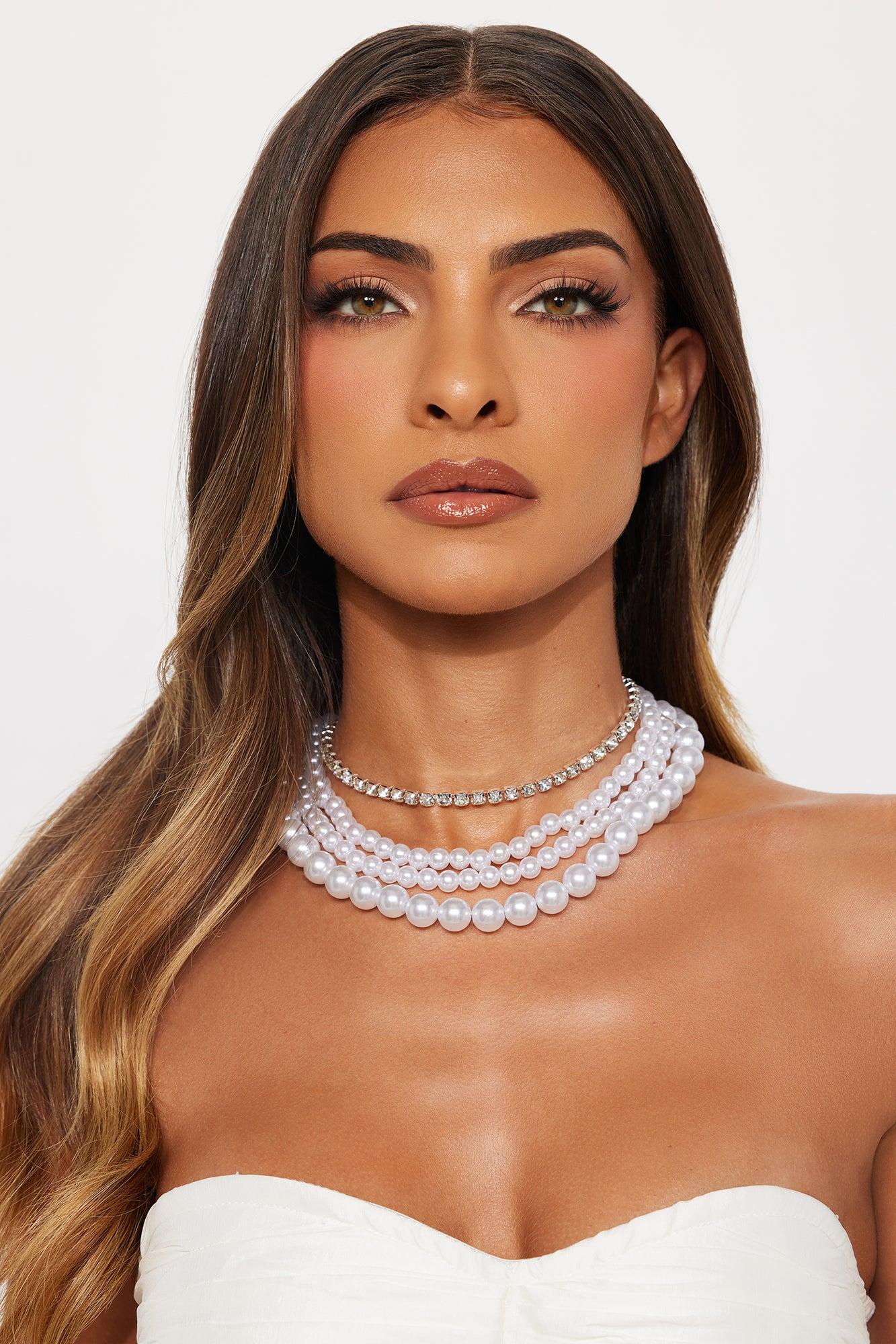 Perfectly Pearl Beaded Layered Necklace - Ivory/combo Female Product Image
