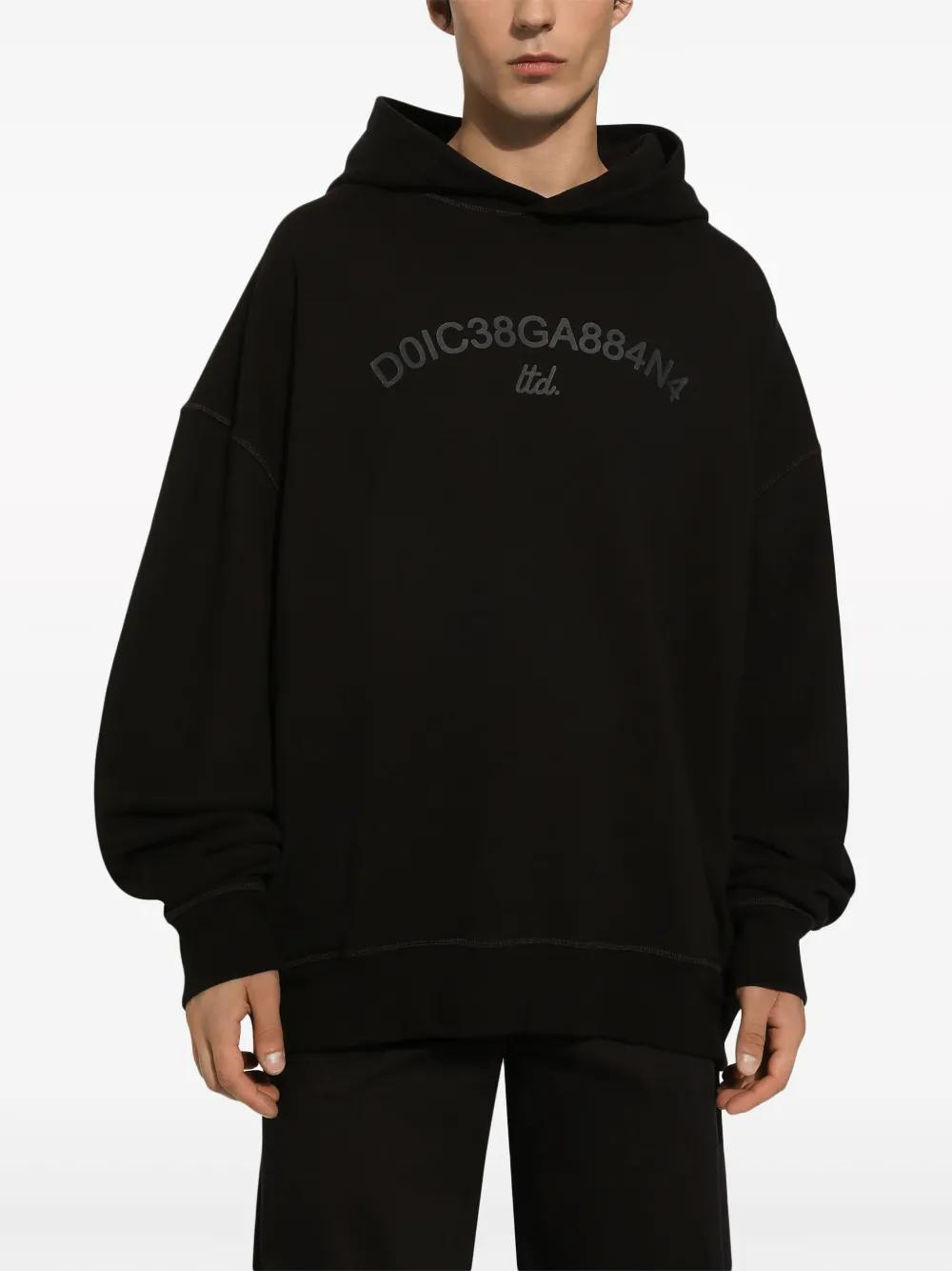 logo-print cotton hoodie Product Image