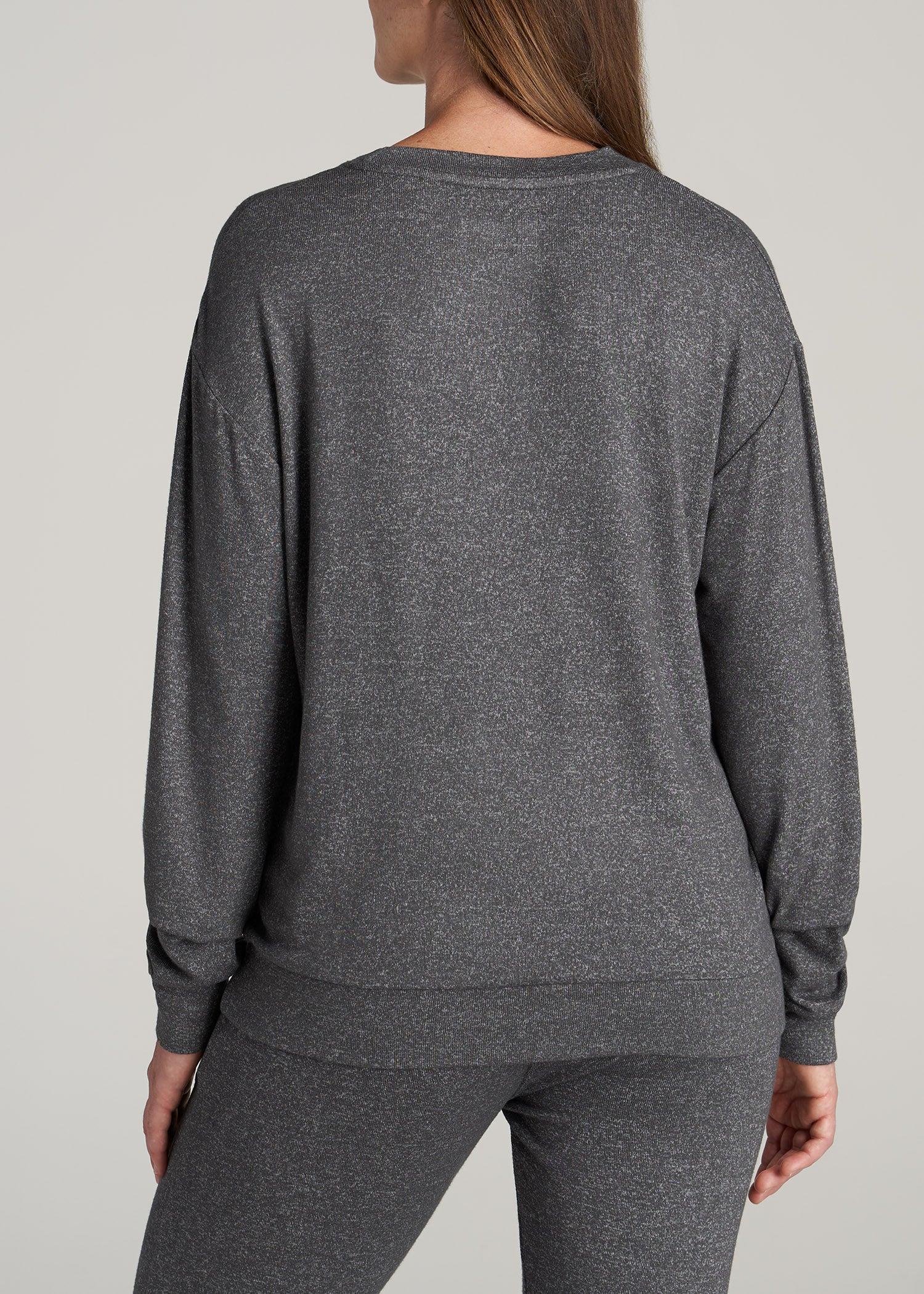 Cozy Lounge Crewneck for Tall Women in Charcoal Mix Product Image