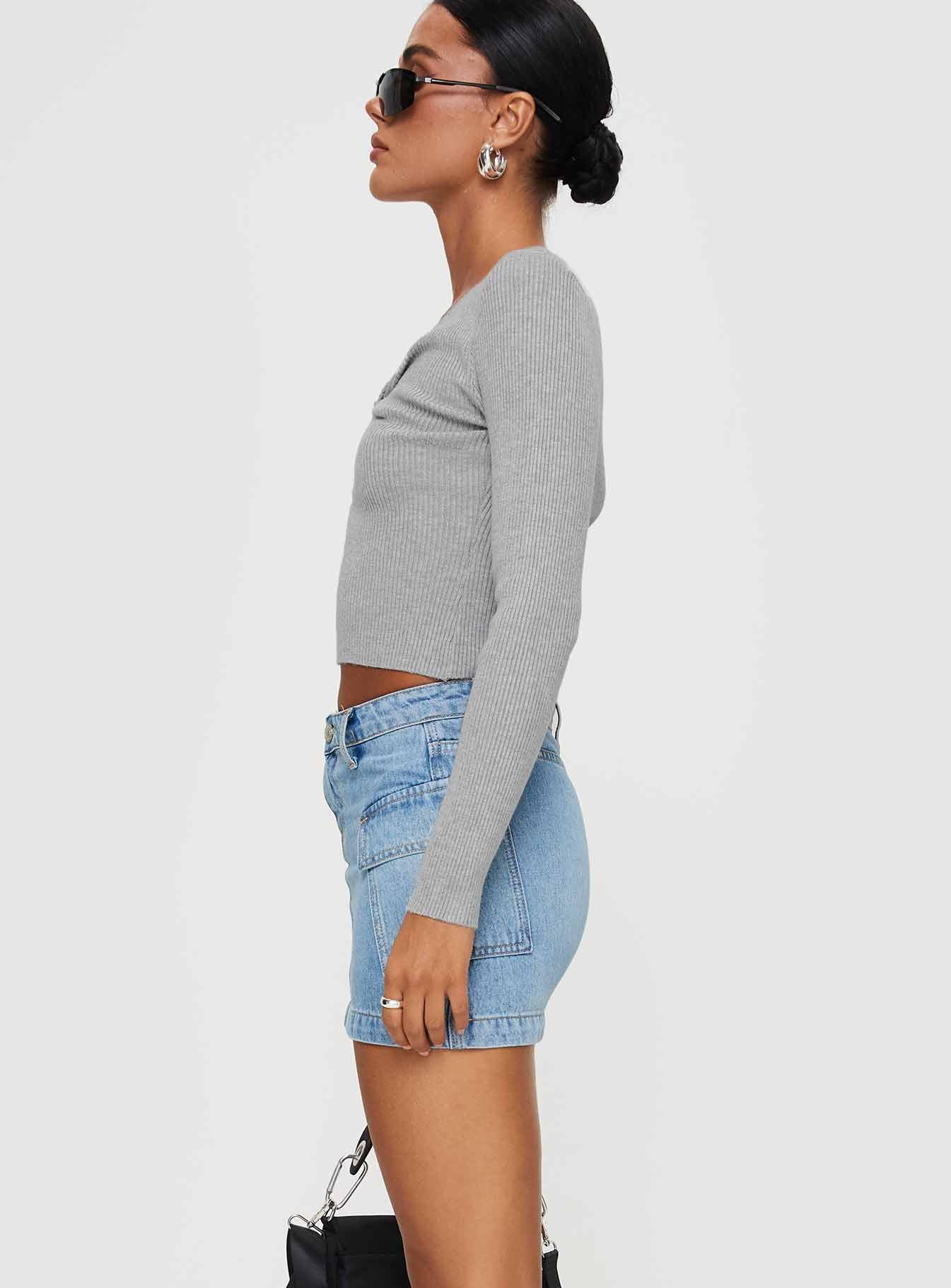 Zakai Cargo Denim Mini Skirt Ice Blue Petite Product Image