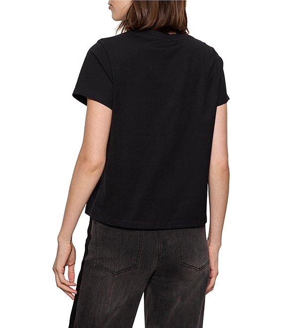 Sanctuary Organic Cotton Embellished Floral Crew Neck Short Sleeve Tee Product Image
