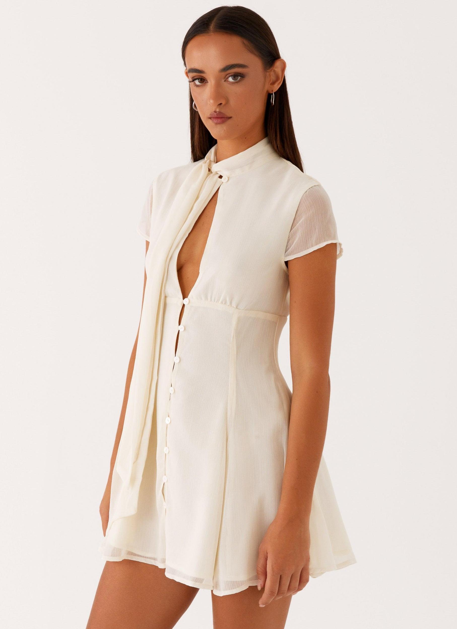 Karling Mini Dress - Ivory Product Image