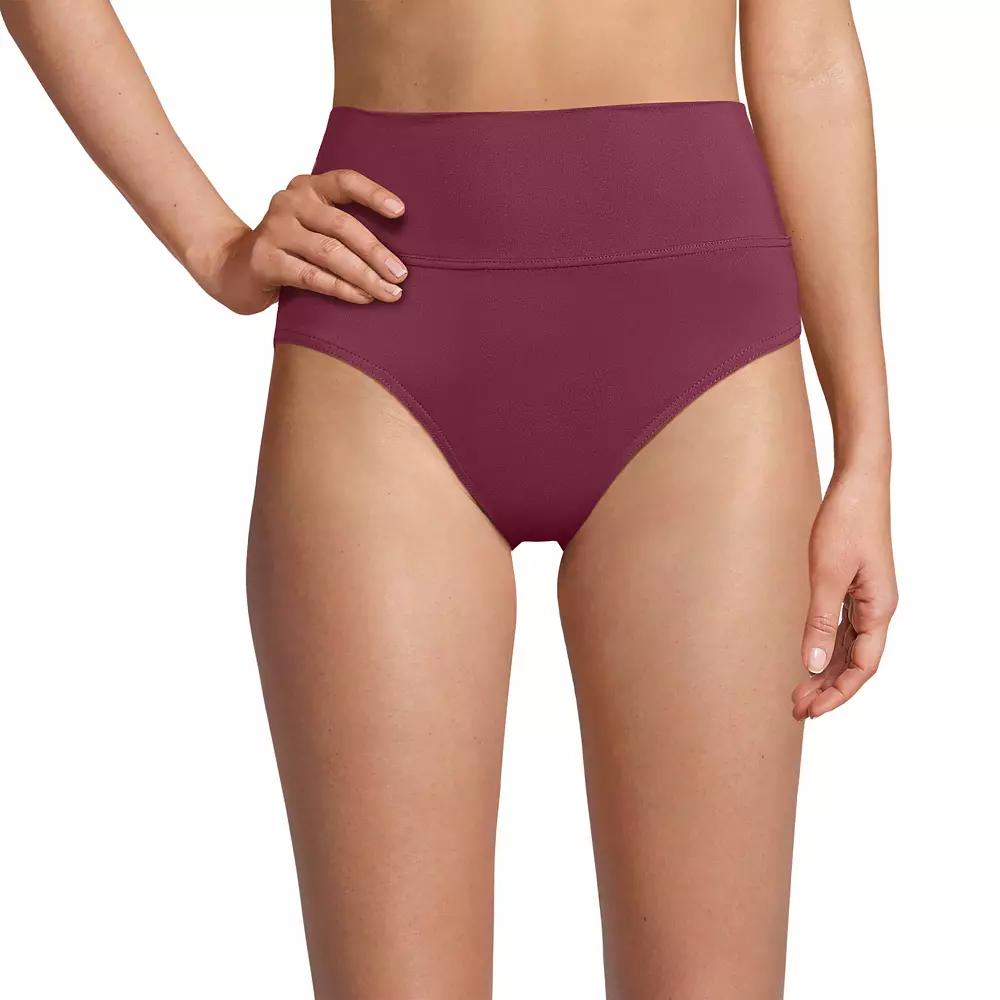 Women's Lands' End Chlorine Resistant Fold Over High Waisted Bikini Bottoms,  Product Image