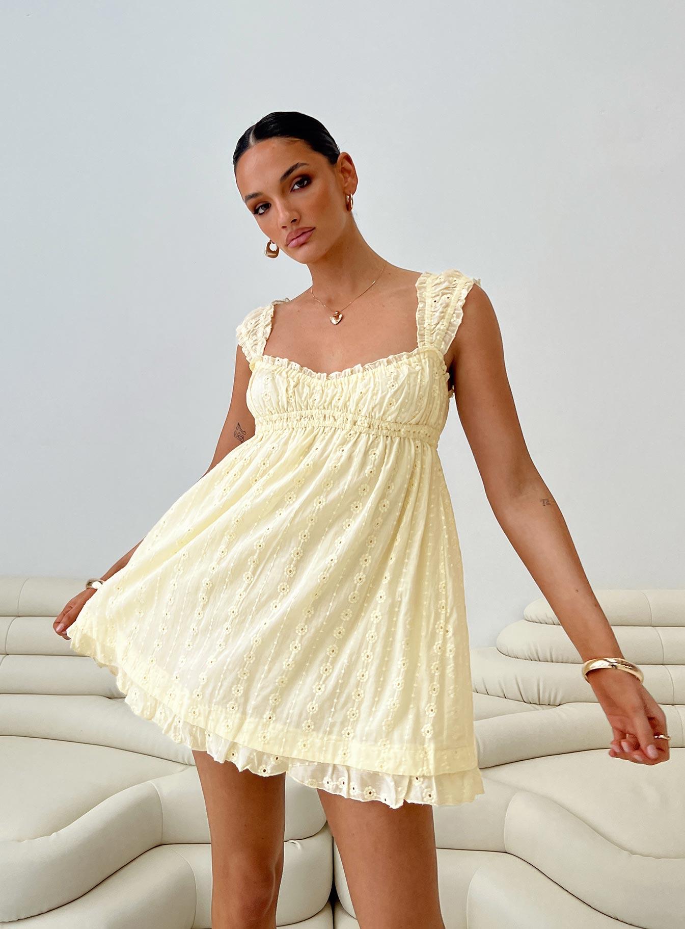 Carlita Mini Dress Yellow Product Image