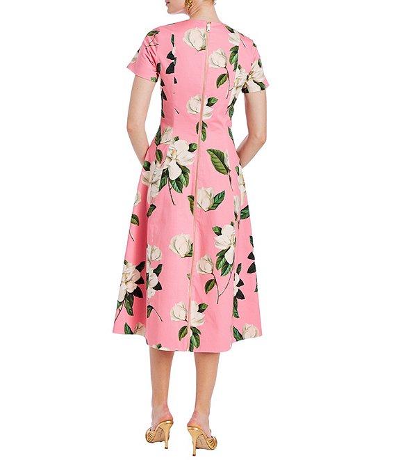 Mestiza New York Lia Floral Print Round Neck Short Sleeve Reversible Midi Dress Product Image