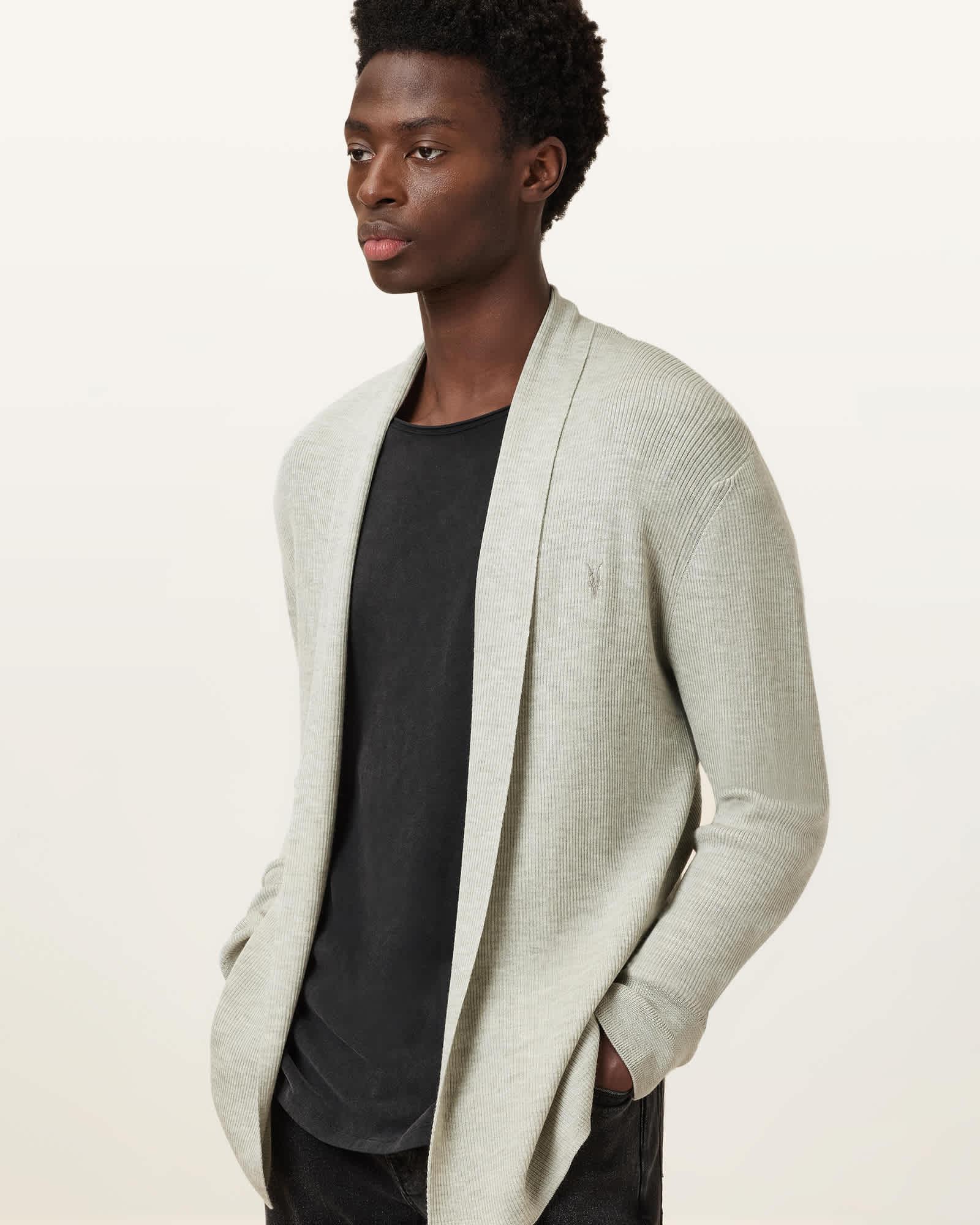 Mode Merino Wool Ramskull Open Cardigan Product Image