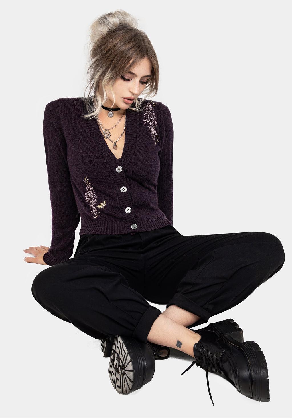 Foxglove Embroidered Knit Cardigan Product Image