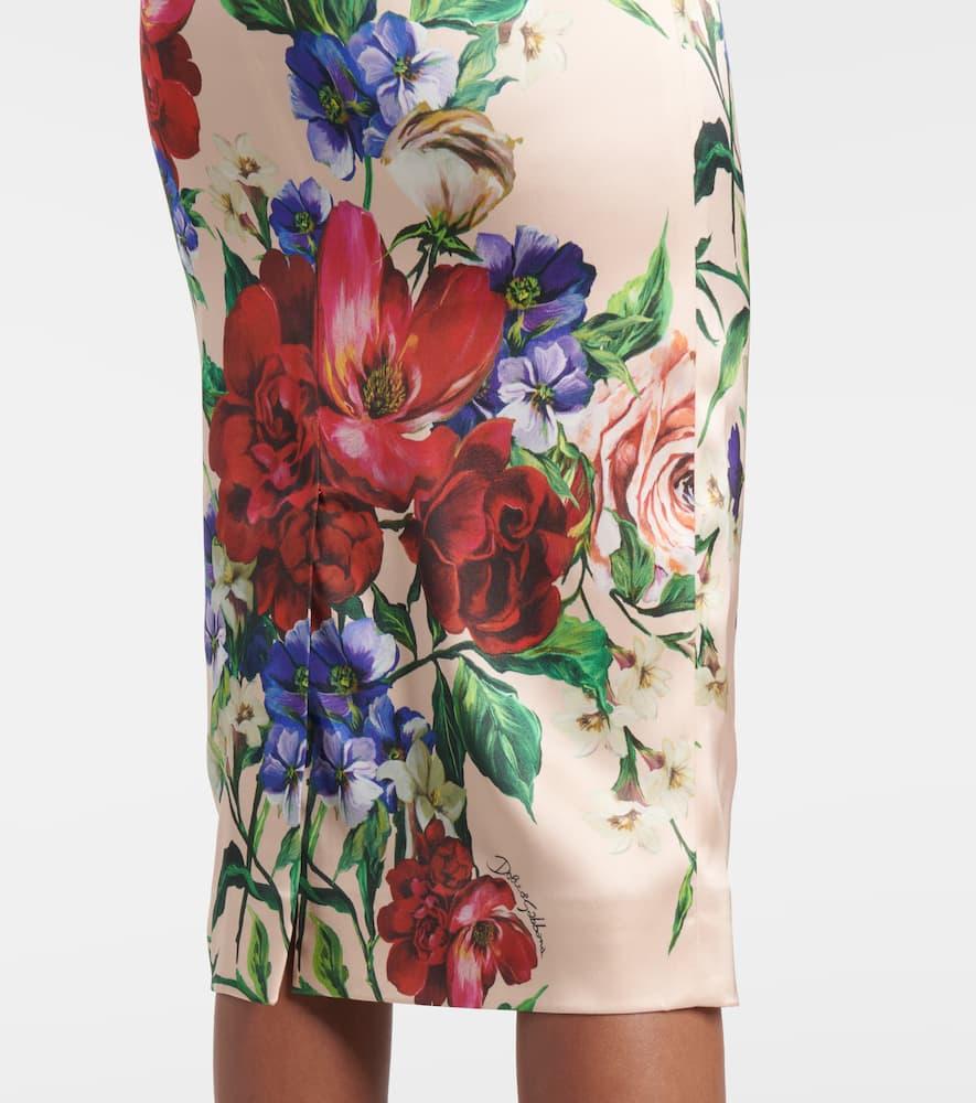 DOLCE & GABBANA Women Flower Print Midi Dress In Neutral Product Image