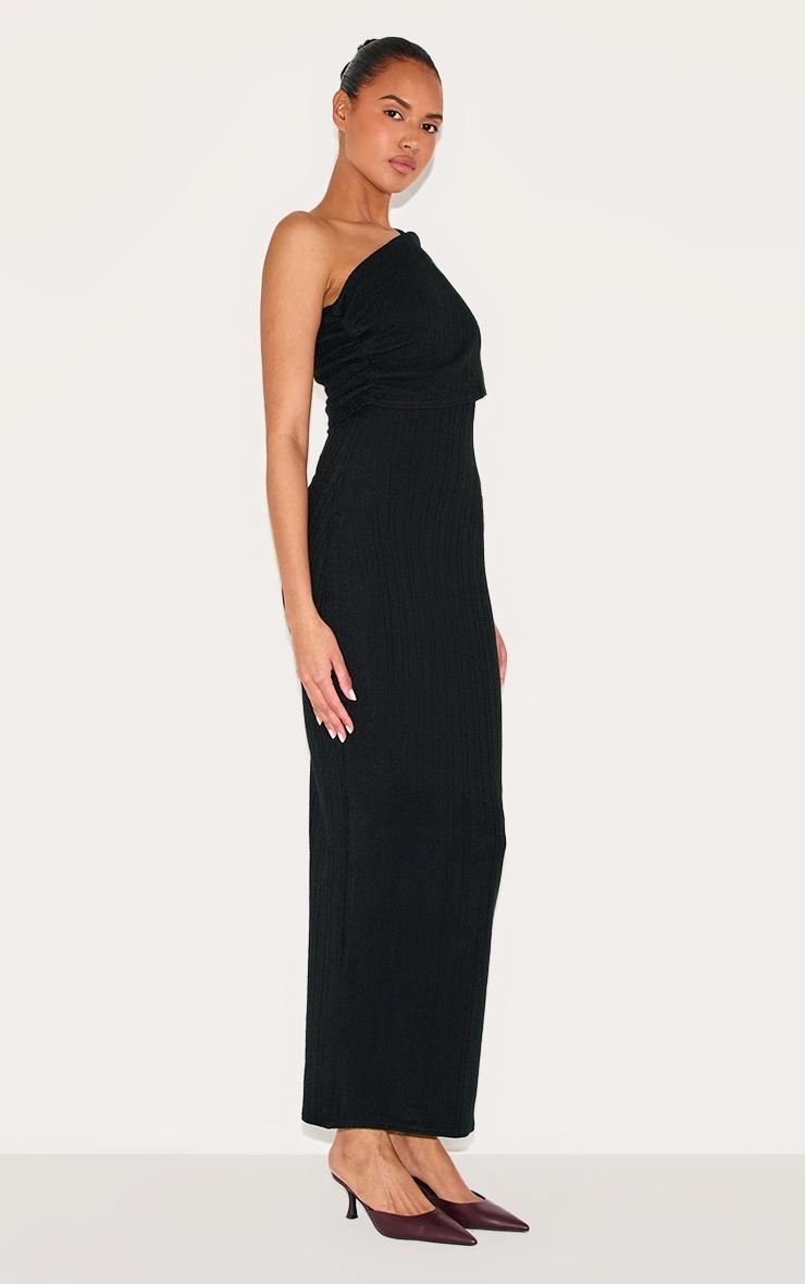 Black Textured Extreme Bardot Maxi Dress Product Image