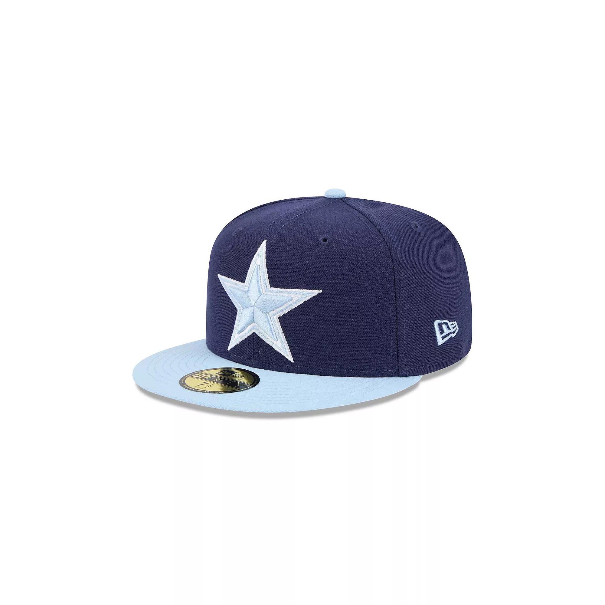 Men's New Era Navy/Light Blue Dallas Cowboys Color Pack Two-Tone 59FIFTY Fitted Hat,  Product Image