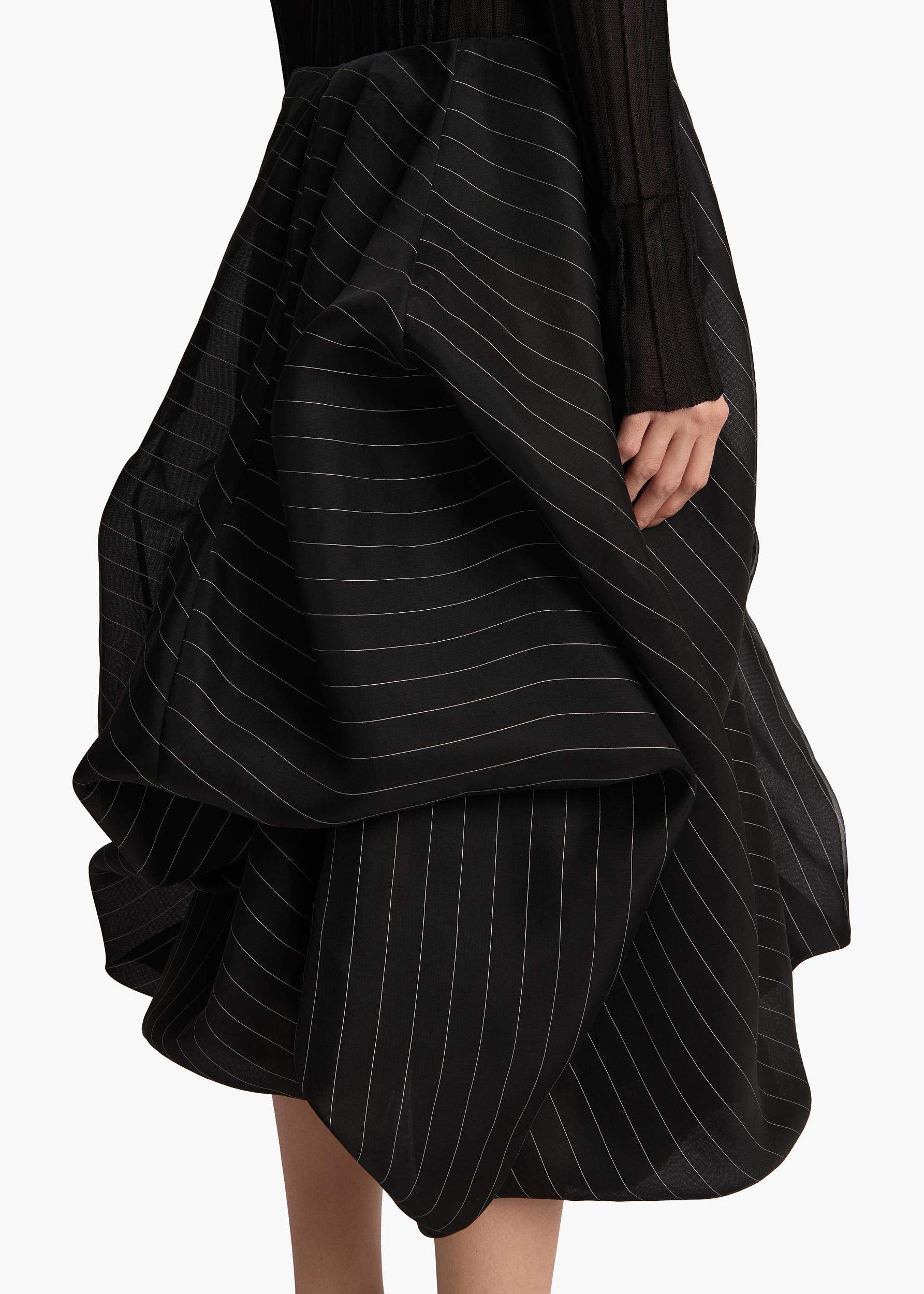 Lou Skirt in Black with White Stripe Product Image