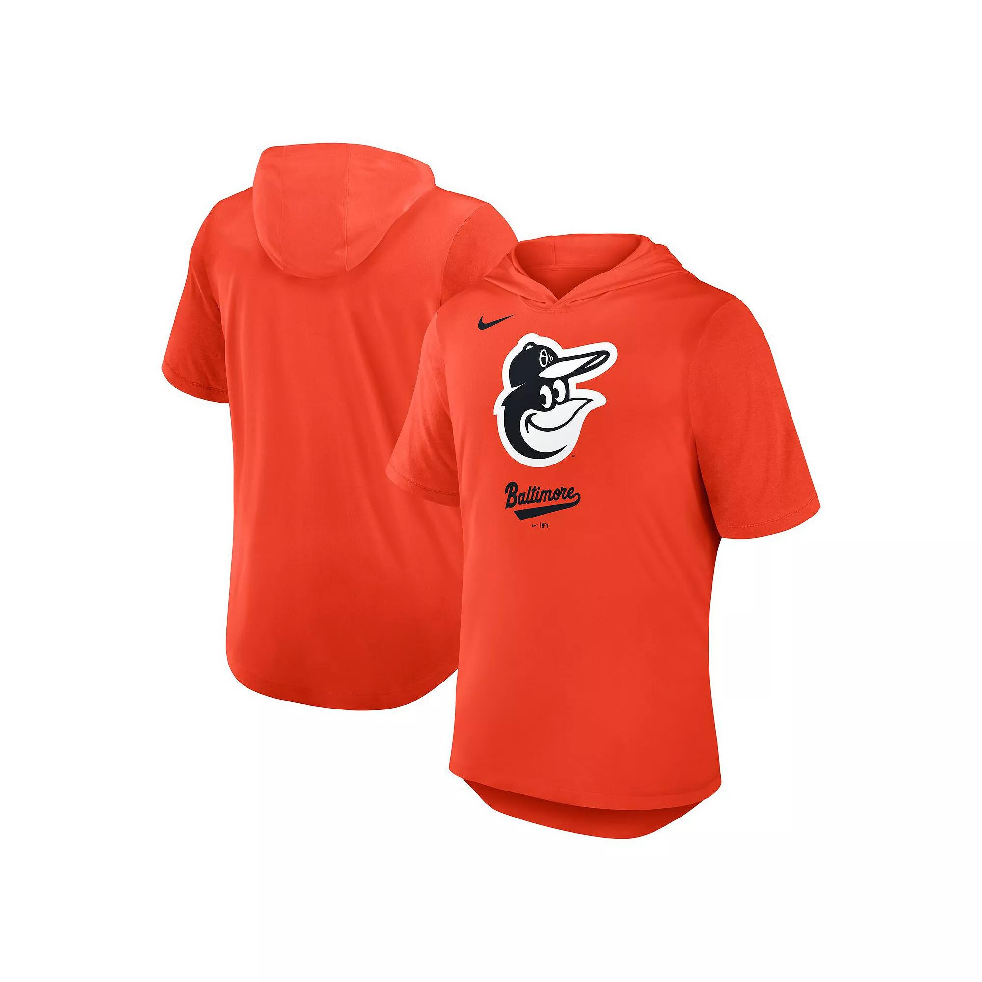 Men's Nike Orange Baltimore Orioles Tri-Blend Hoodie T-Shirt,  Product Image