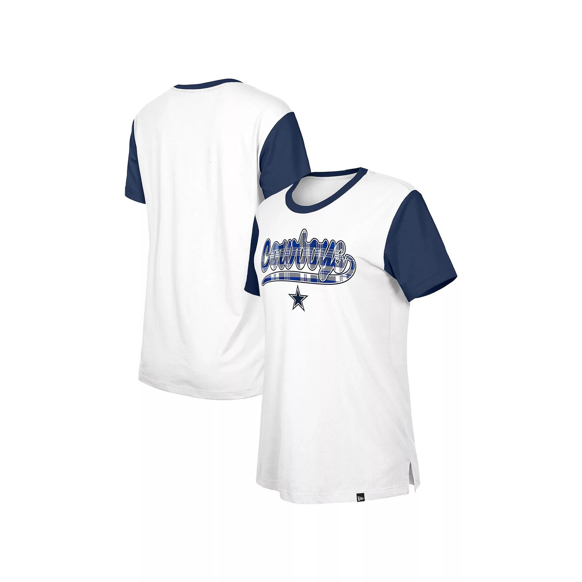 Women's New Era White/Navy Dallas Cowboys 3rd Down T-Shirt,  Product Image