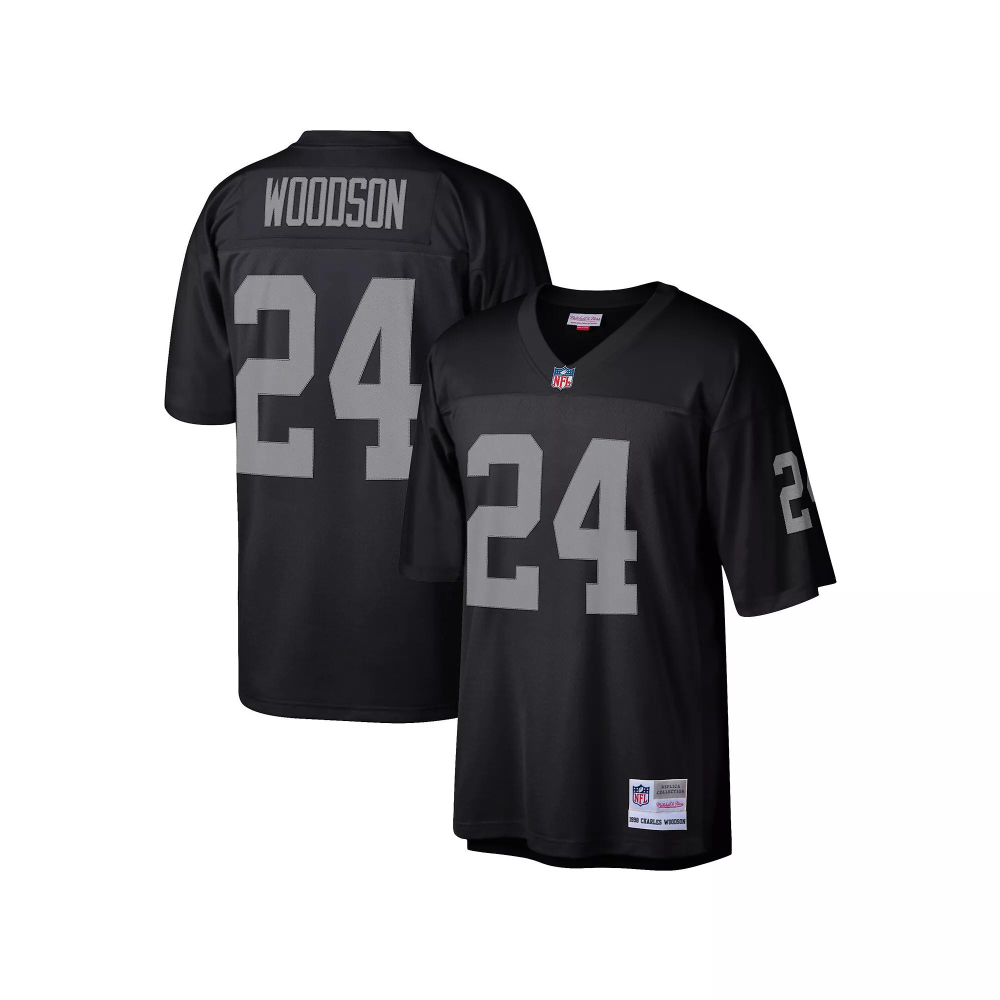 Men's Mitchell & Ness Charles Woodson Black Las Vegas Raiders Legacy Replica Jersey,  Product Image