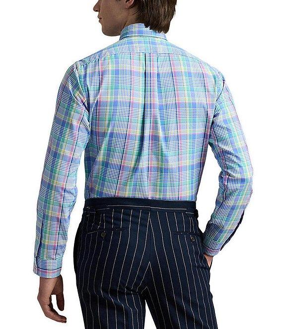 Polo Ralph Lauren Classic Fit Pastel Performance Stretch Oxford Medium Plaid Long Sleeve Woven Shirt Product Image