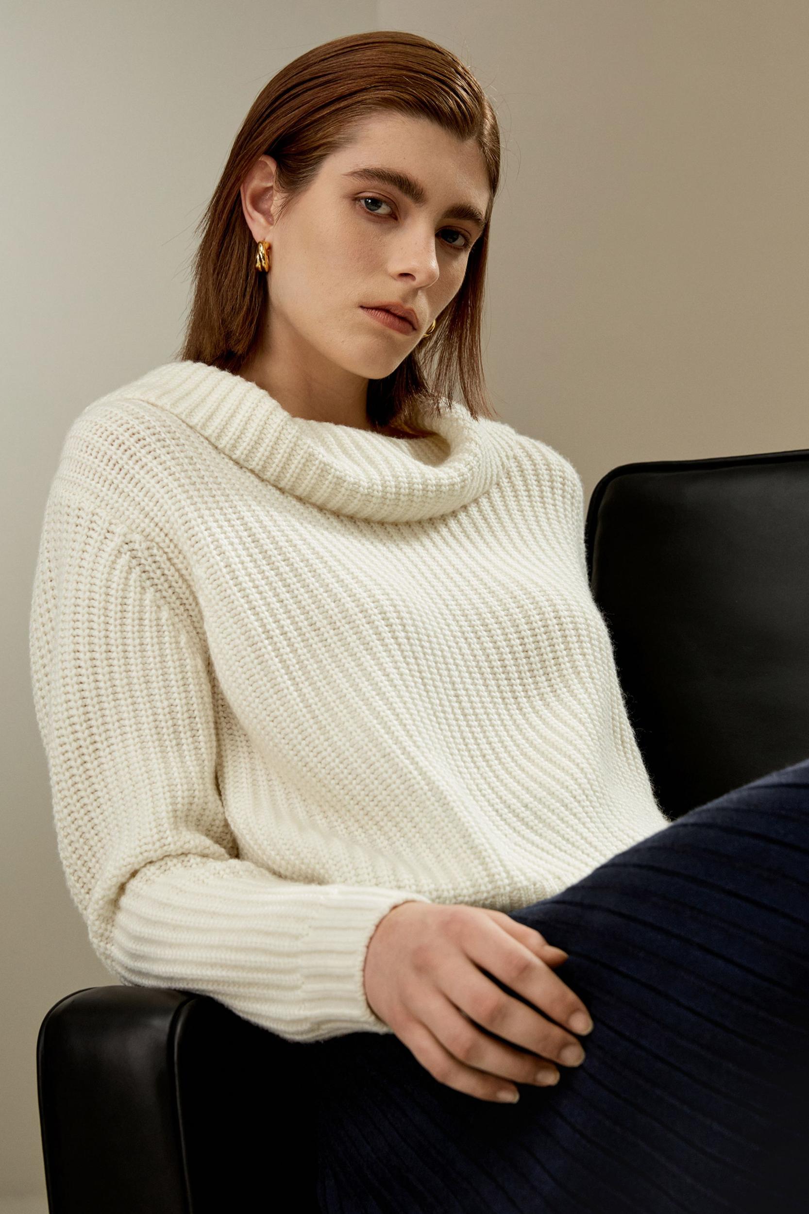 Wide Cowl Neck Sweater Product Image