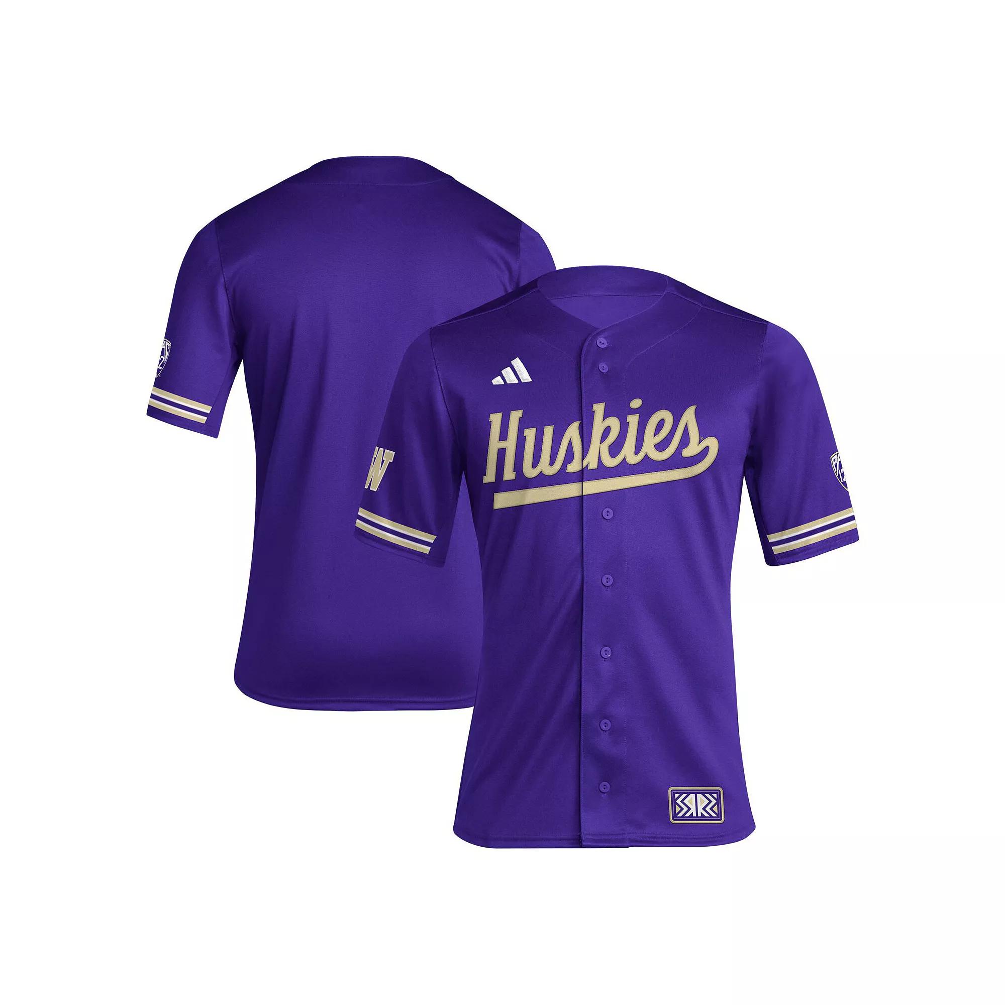 Men's adidas Purple Washington Huskies Reverse Retro Replica Baseball Jersey,  Product Image