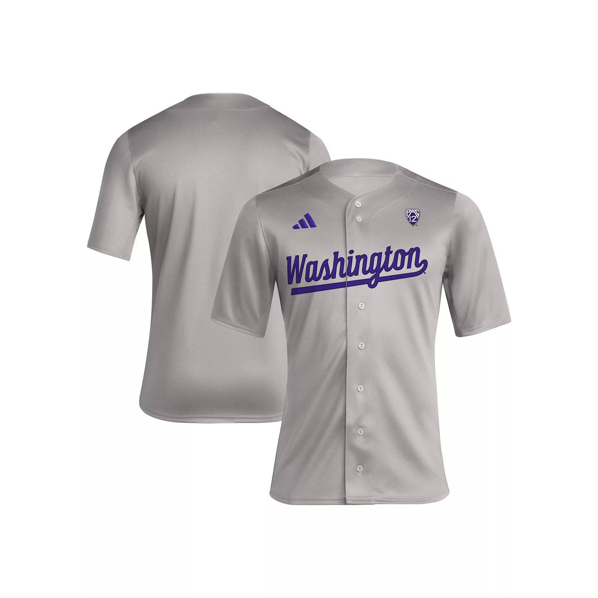Men's adidas Gray Washington Huskies Replica Baseball Jersey,  Product Image