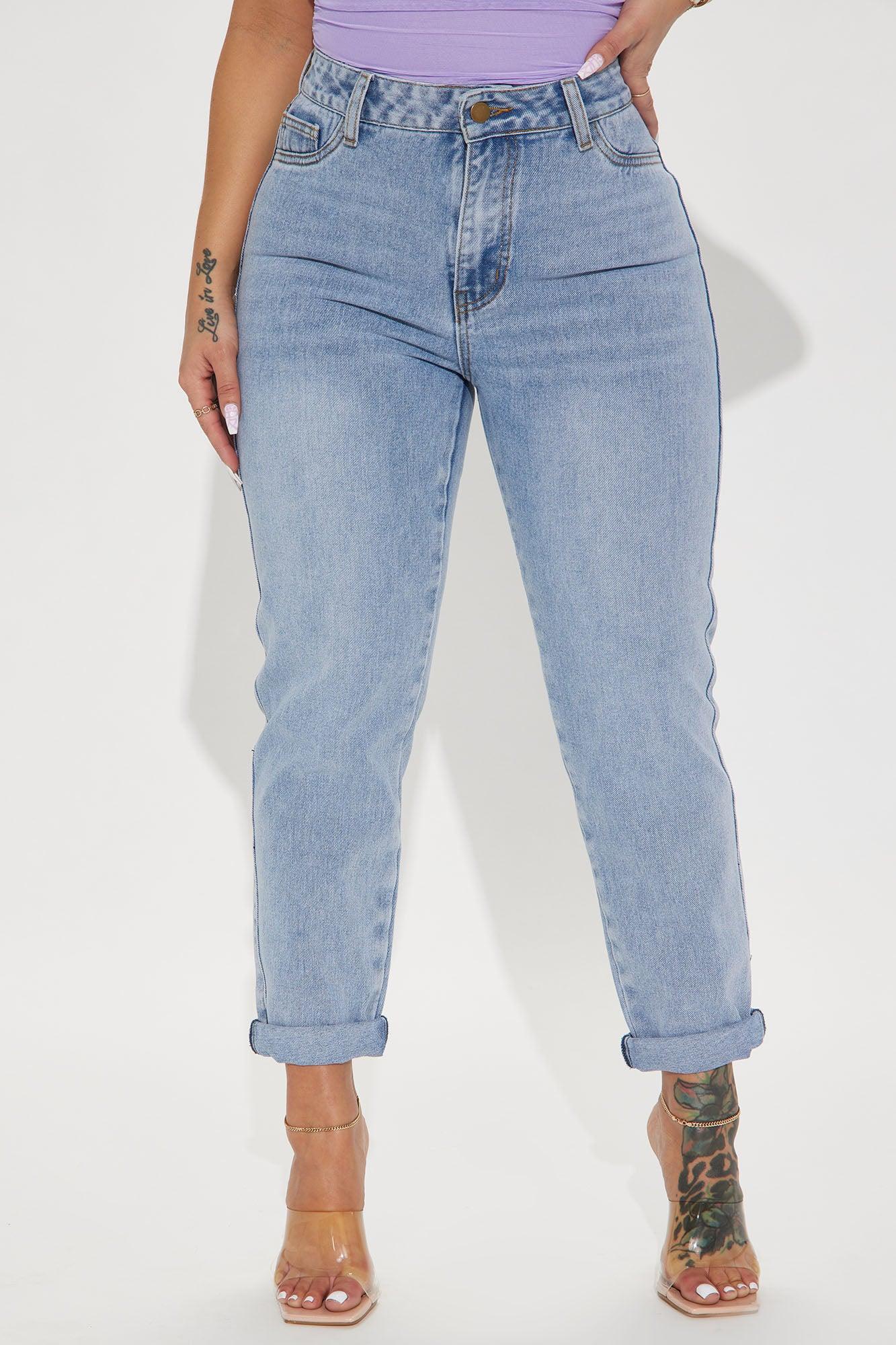So Far So Good Non Stretch Mom Jeans - Light Wash Product Image