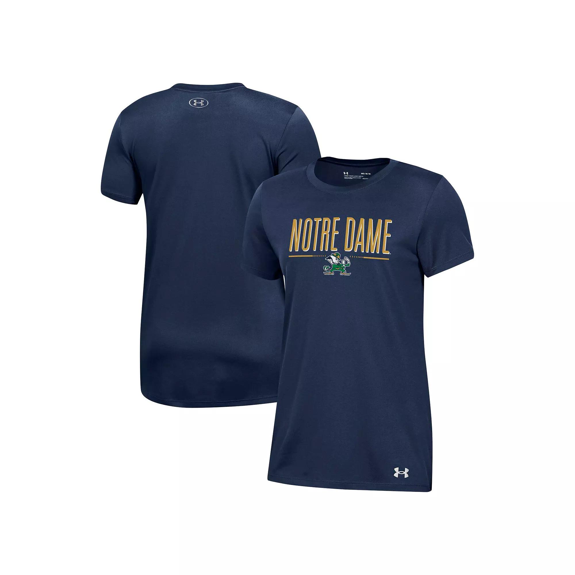 Women's Under Armour Navy Notre Dame Fighting Irish Performance T-Shirt,  Product Image