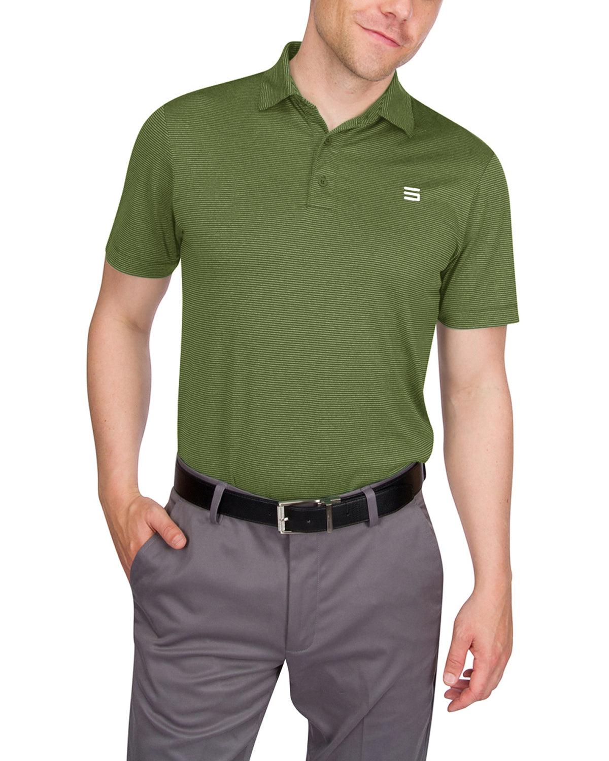 Three Sixty Six Men’s Thin-Striped Golf Polo Shirt Male Product Image
