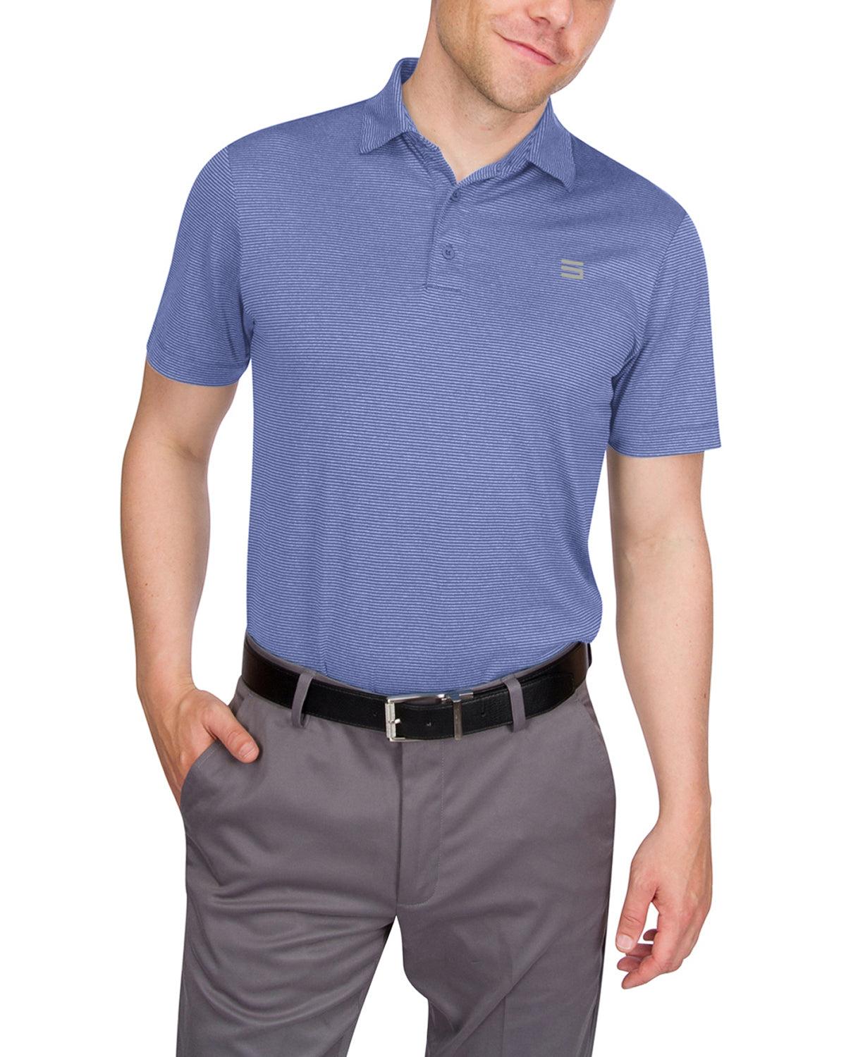 Three Sixty Six Men’s Thin-Striped Golf Polo Shirt Male Product Image