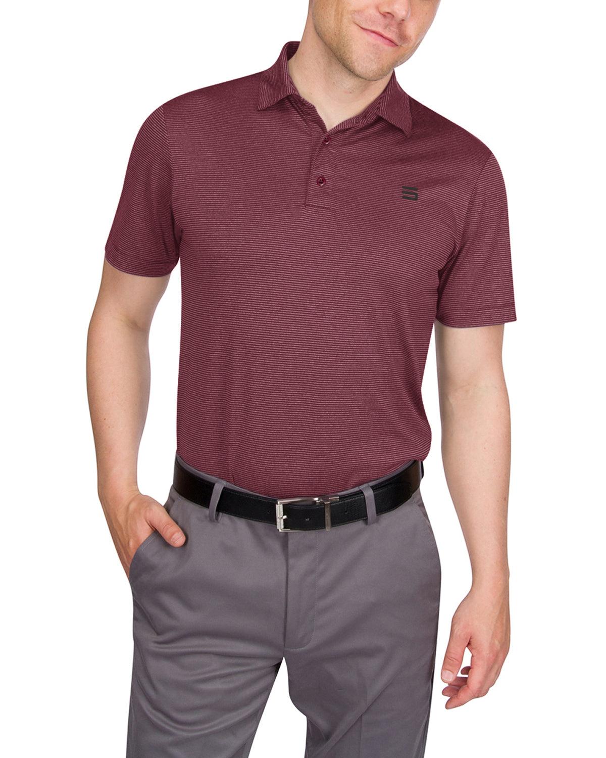 Three Sixty Six Men’s Thin-Striped Golf Polo Shirt Male Product Image
