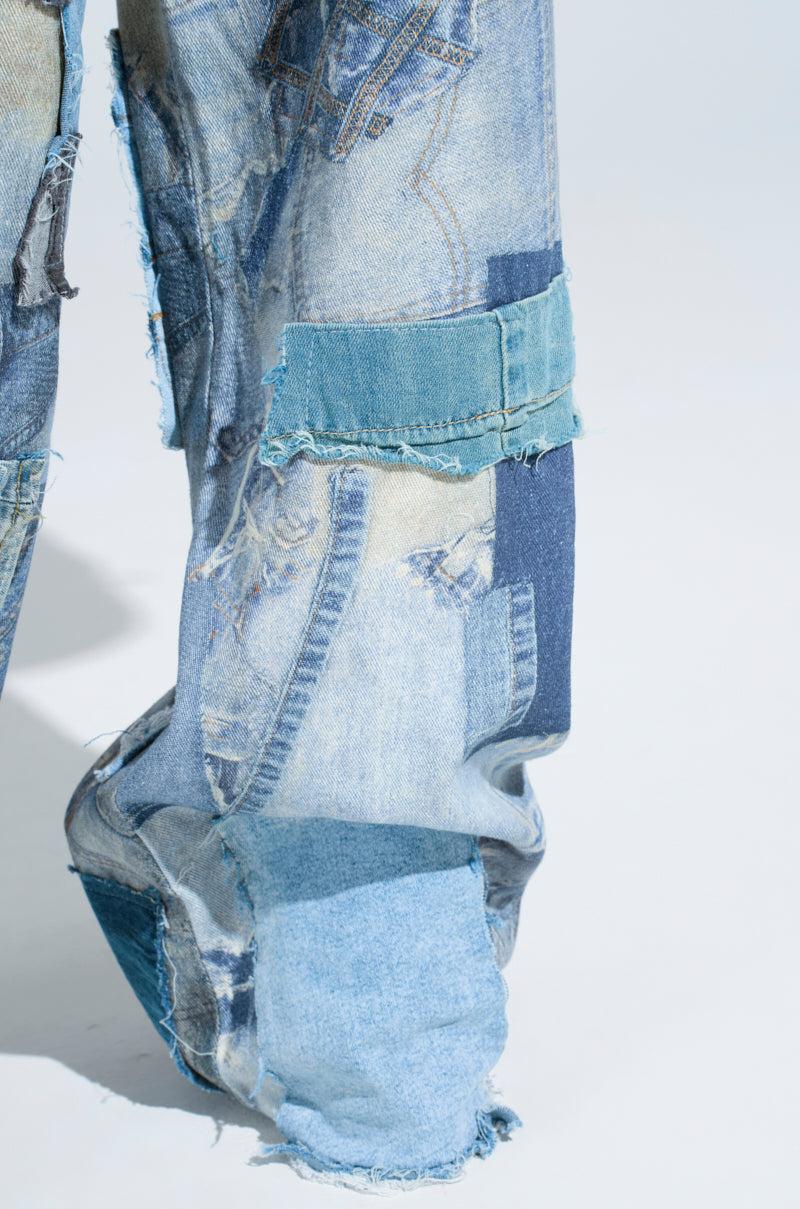 DENIM ON DENIM PATCHWORK JEANS Product Image