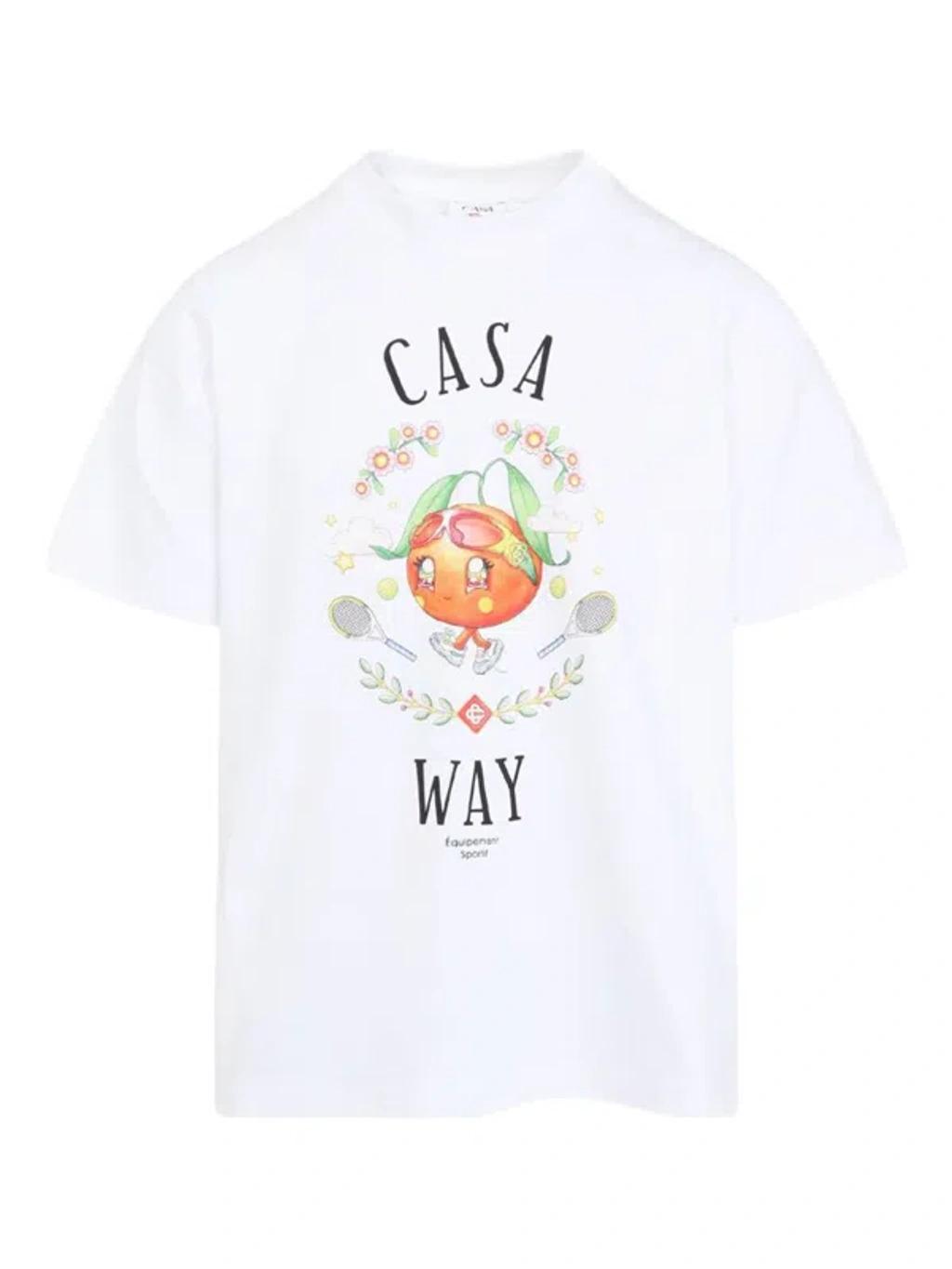 CASABLANCA Logo Short Sleeve T-shirt In White Product Image