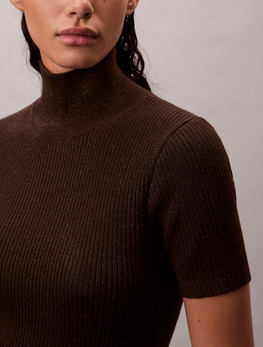 Lurex Merino Wool Blend Rib Sweater Dress Product Image