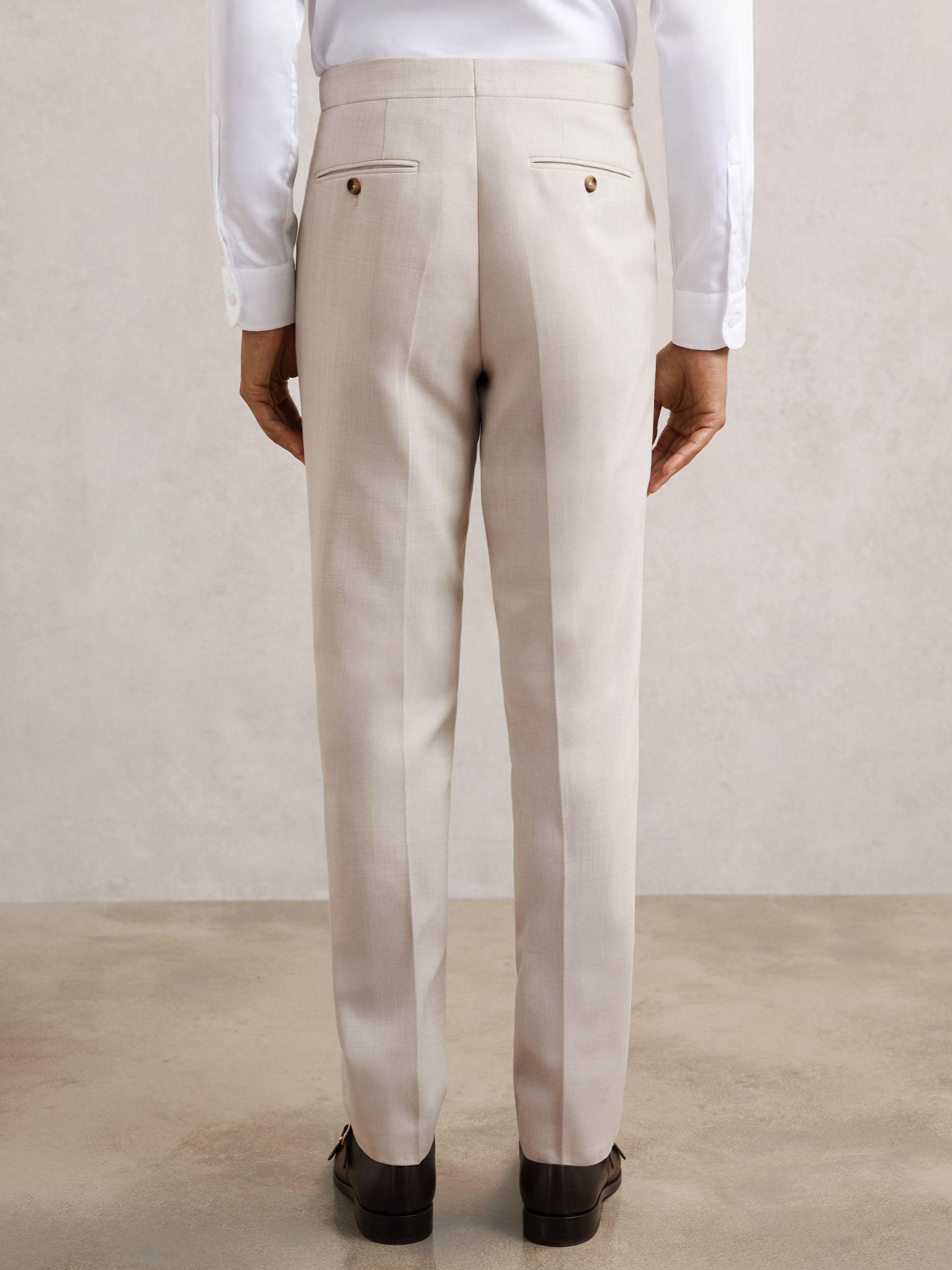 Slim-Fit Textured Suit Trousers With Wool in Stone Product Image