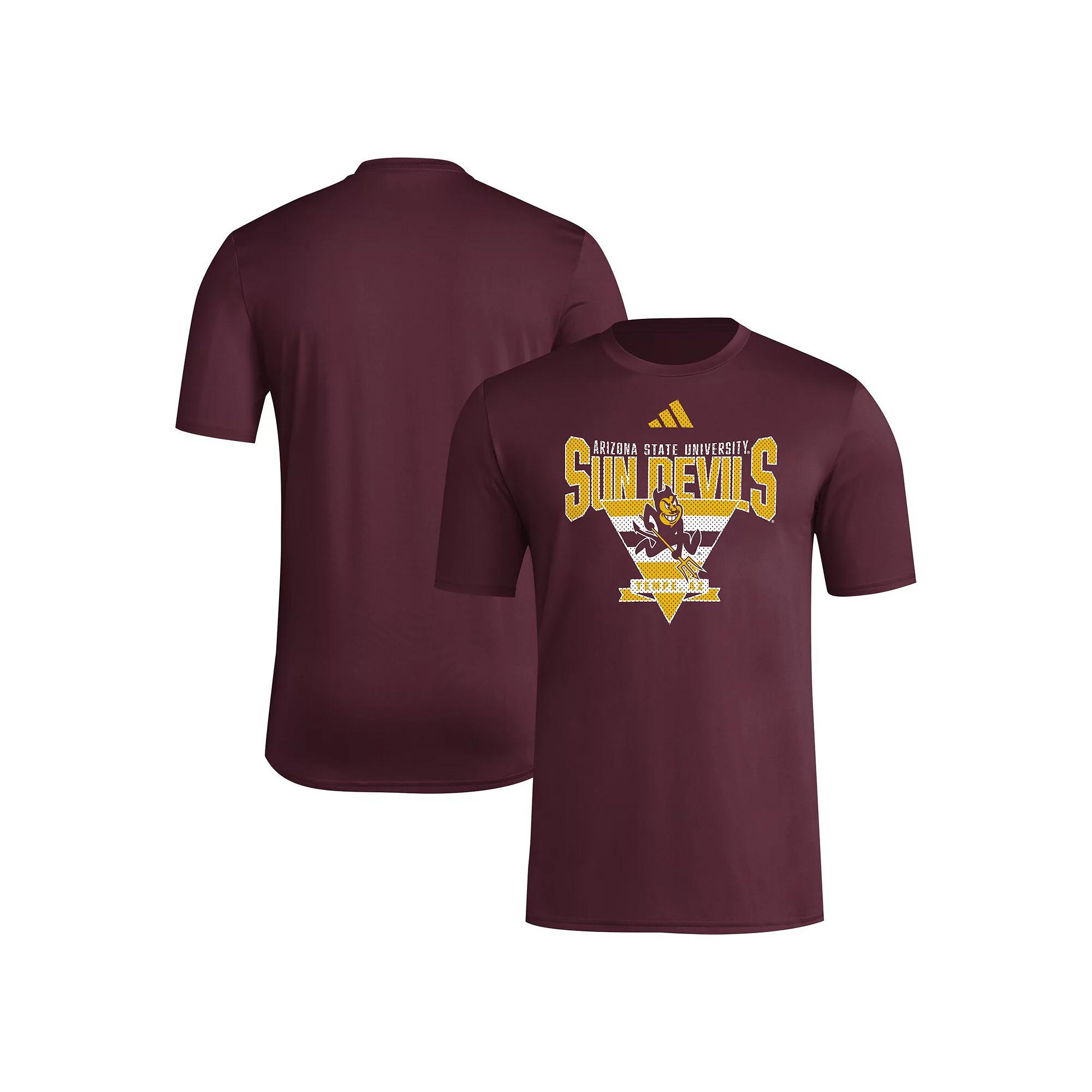 Men's adidas Maroon Arizona State Sun Devils 2024 Locker Trilateral Pre-Game T-Shirt, Size: Medium, Red Product Image