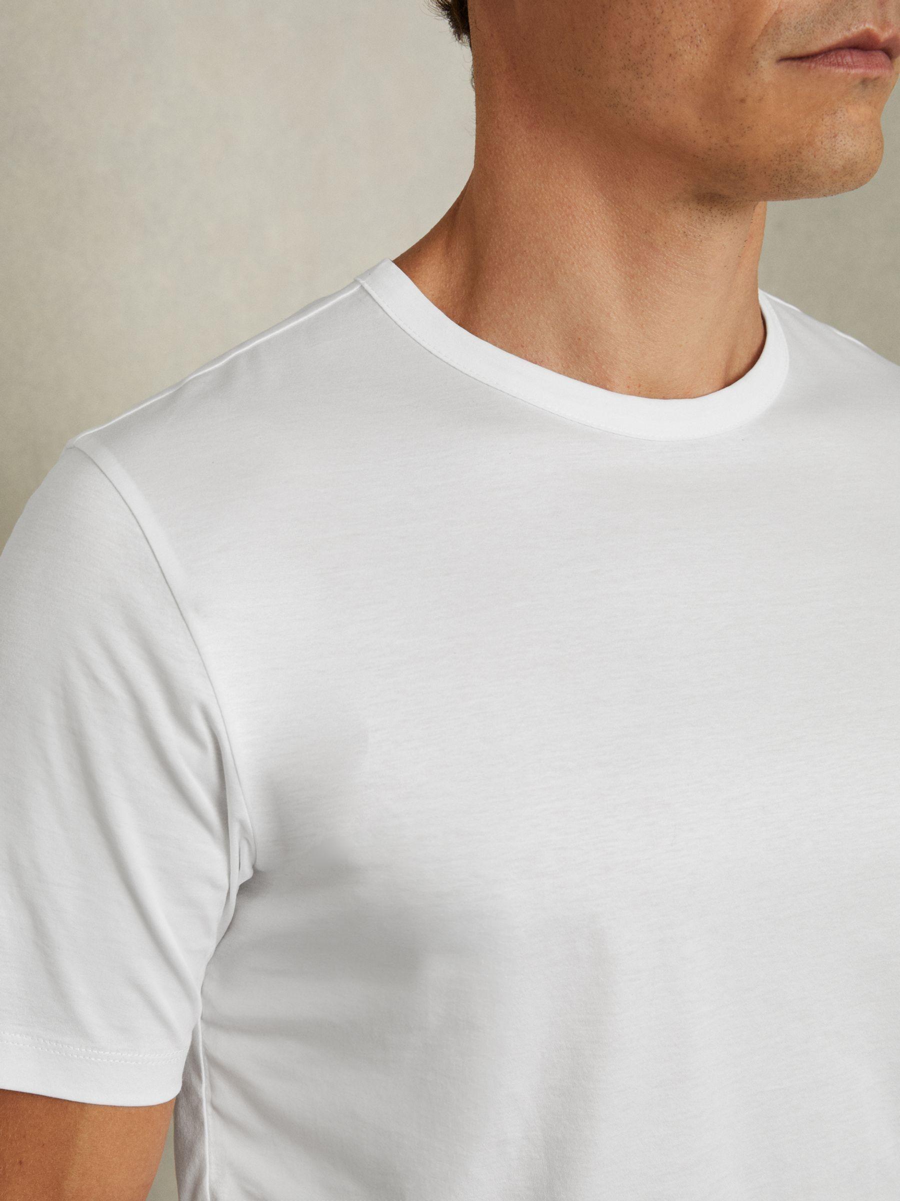 Cotton Crew Neck T-Shirt in White Product Image