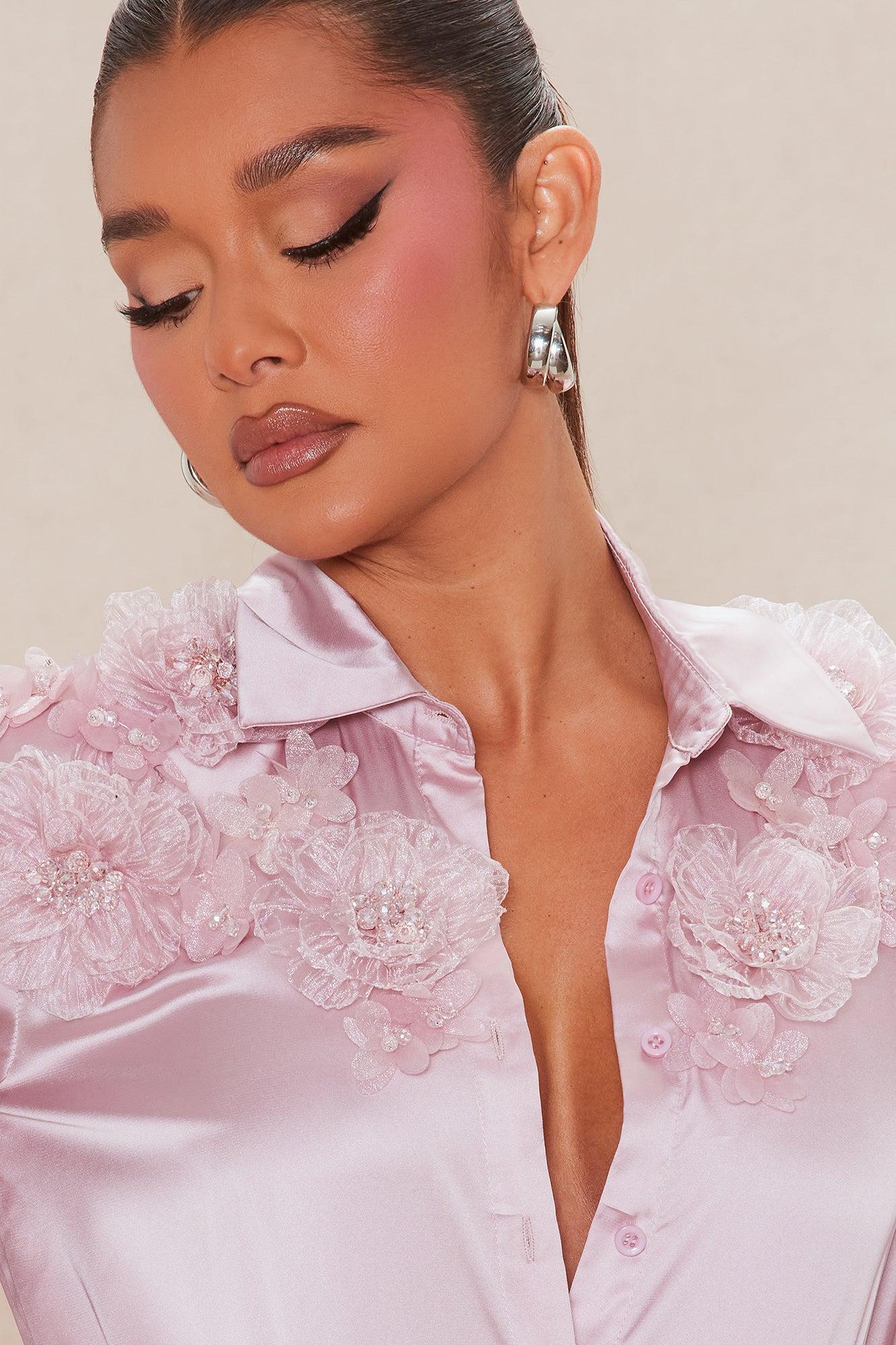 In Bloom Satin Bodysuit - Mauve Female Product Image
