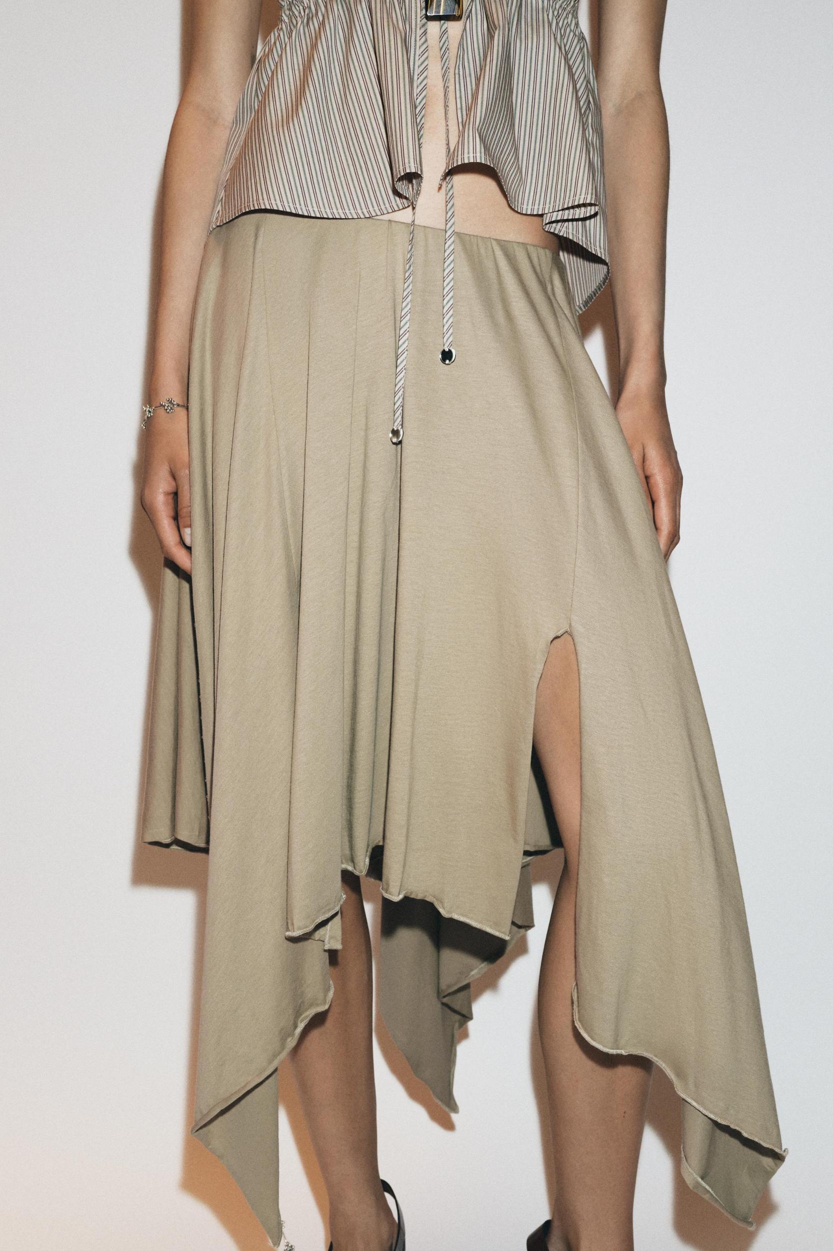 ASYMMETRIC MIDI SKIRT Product Image
