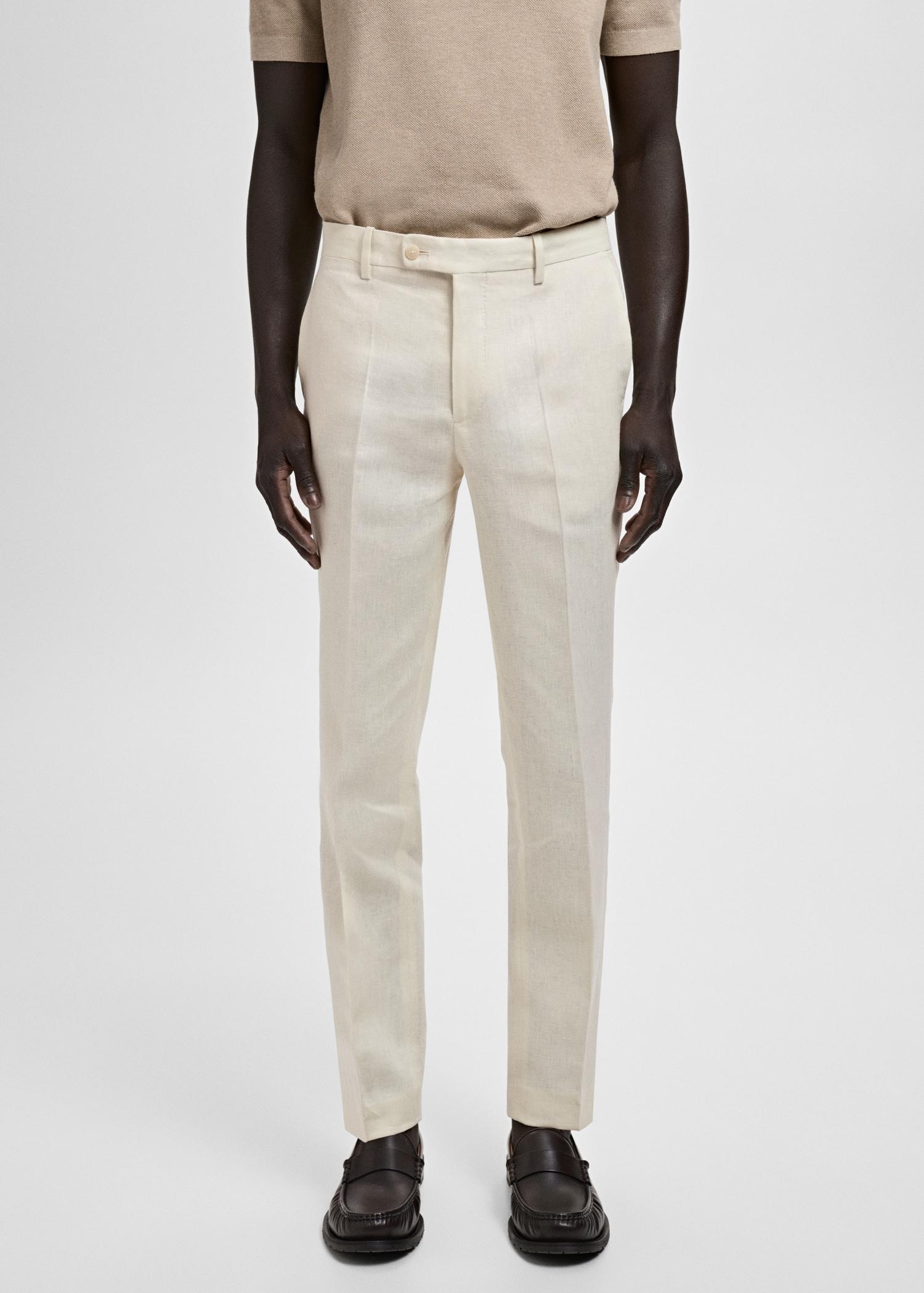 Amalfi 100% linen slim-fit suit pants - Men | MANGO USA Product Image