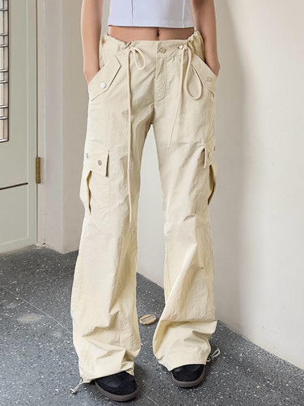 Multi Pocket Drawstring Cargo Pants Product Image