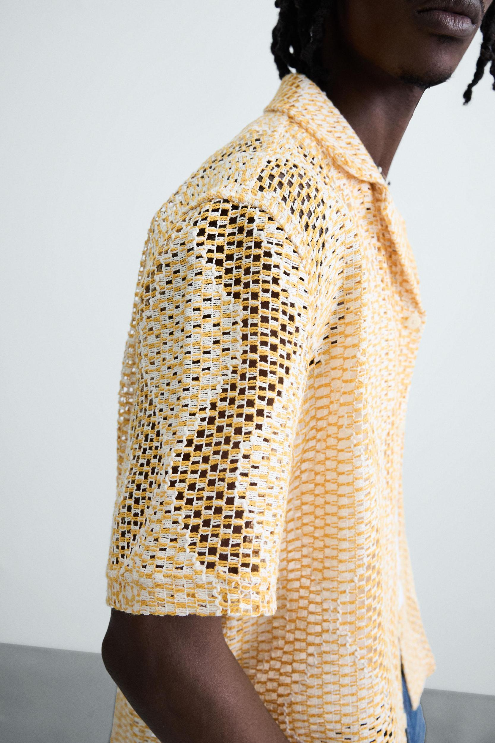 TEXTURED CROCHET SHIRT Product Image